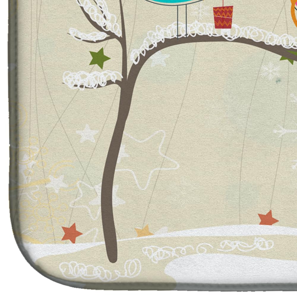 Christmas Presents between Friends Smooth Fox Terrier Dish Drying Mat BB2570DDM