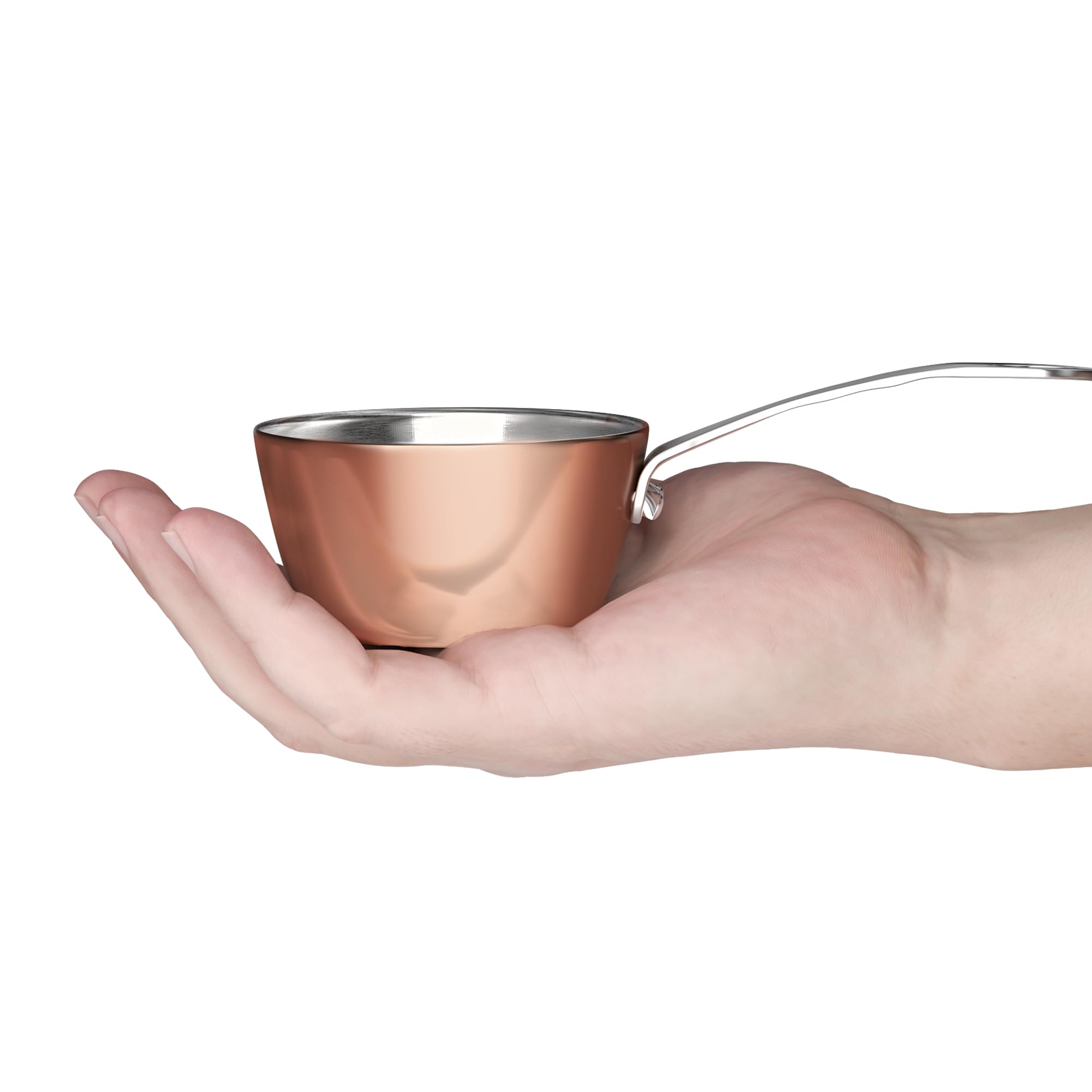 Macevia Mini Sauce Pan,Copper Stainless Steel Butter Warmer Small Pot with Handle, Multipurpose Use for Home Kitchen or Restaura