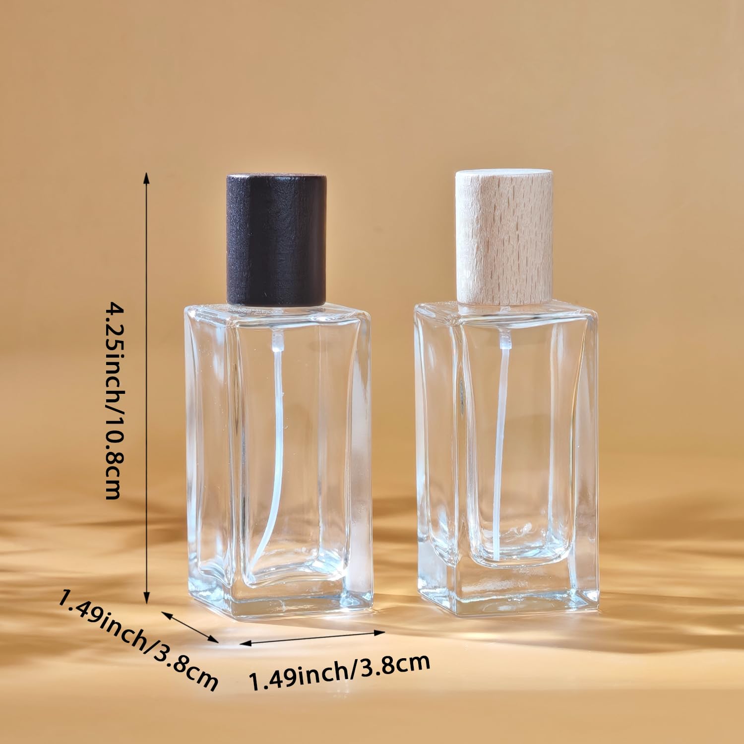 Yerpkefey 50Ml/1.7 Oz Glass Spray Bottle Perfume Atomizer,Travel Vintage Perfume Bottles Empty Refillable Spray Bottle 2Pack (A5