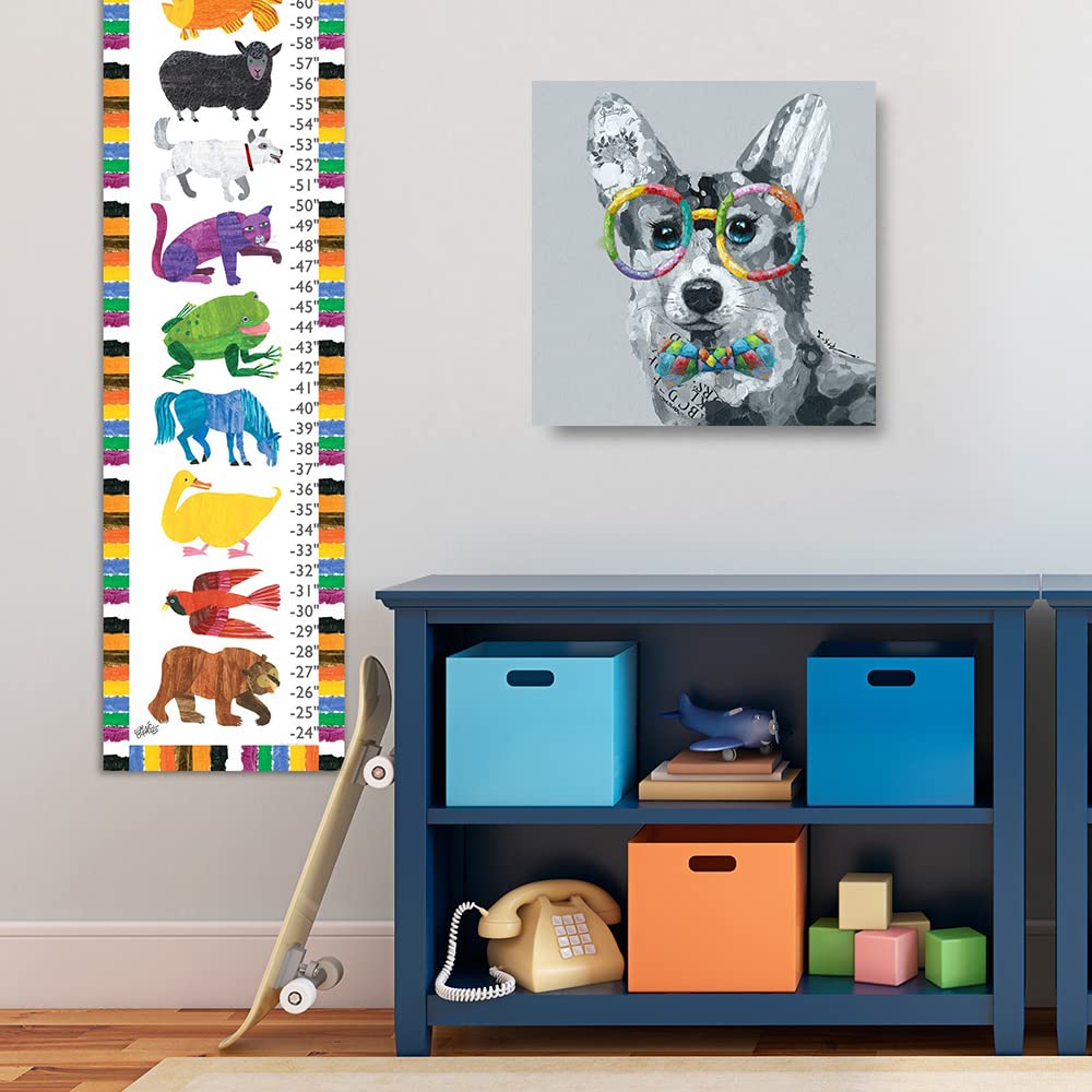 Yidepot Cute Corgi Dog Wall Art: Pet Puppy Posters For Bedroom 24''X24'' Funny Bathroom Wall Art Decor For Dog Lovers