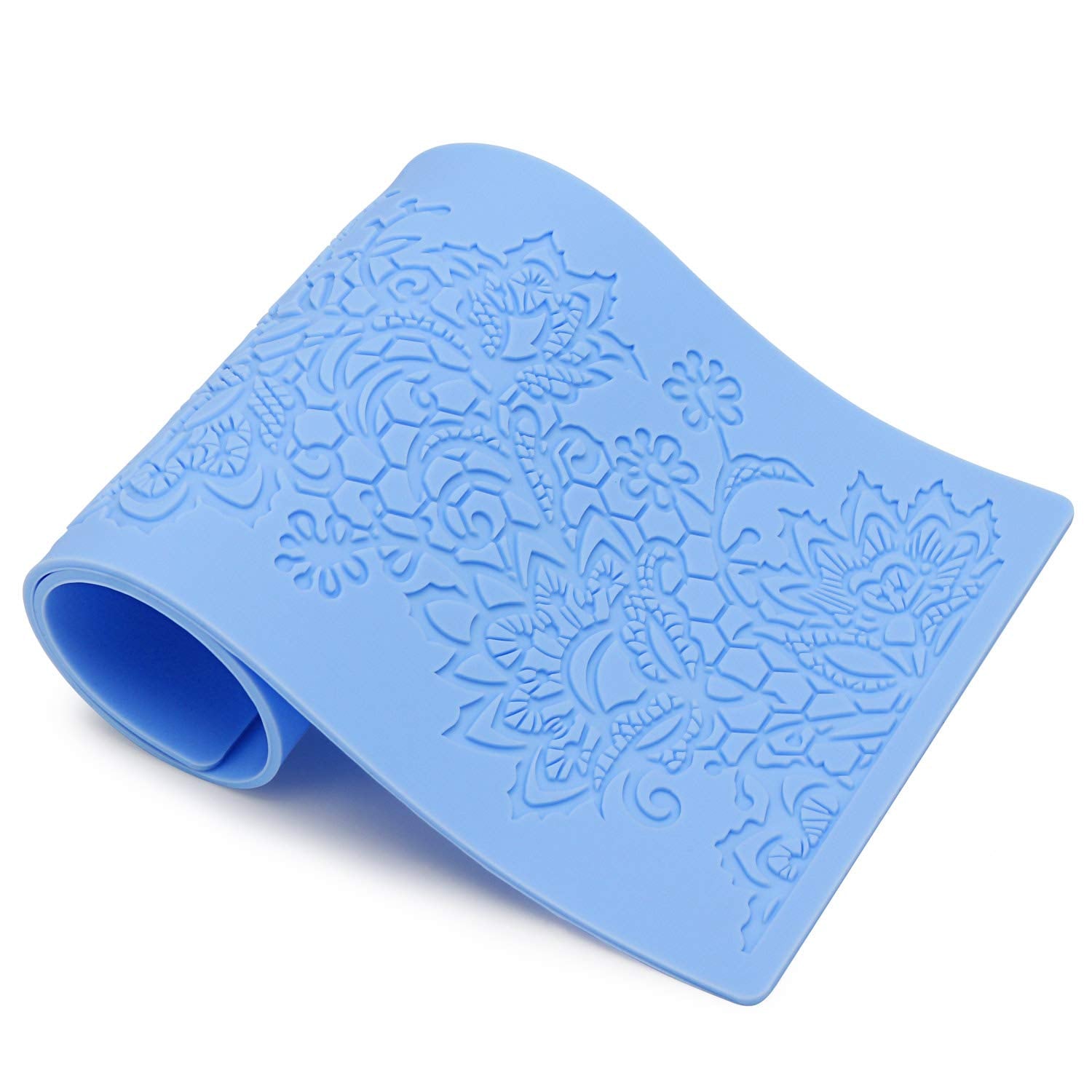 Beasea Silicone Lace Mold, 5Pcs Lace Fondant Molds Cake Lace Molds For Cake Decorating Lace Mat Flower Pattern Molds Sugar Craft