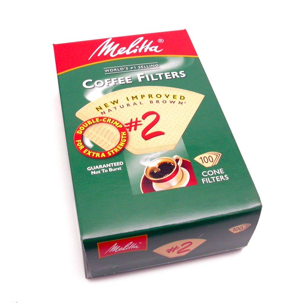 Melitta 622752 #2 Natural Brown Cone Coffee Filters 100 Count (2Pack)