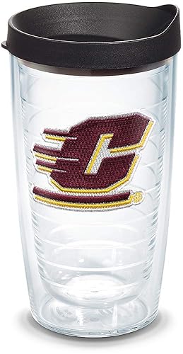 Tervis Made in USA Double Walled Central Michigan University Chippewas Insulated Tumbler Cup Keeps Drinks Cold & Hot  16oz  Emblem
