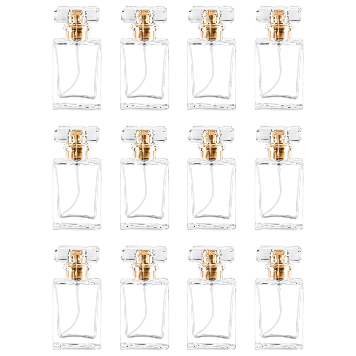 Glass Perfume Bottle Empty Refillable 12Pack Clear Travel Perfume Spray Atomizer Bottle 30Ml Perfume Fine Mist Spray Perfume Bot