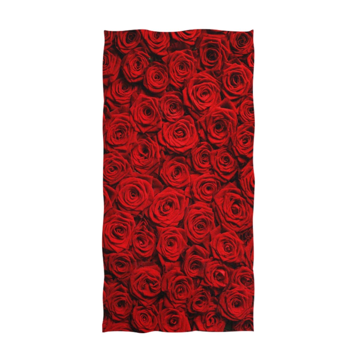 Naanle 3D Beautiufl Natural Red Roses Print Valentine'S Day Soft Guest Hand Towel For Bathroom, Hotel, Gym And Spa (16 X 30 Inch