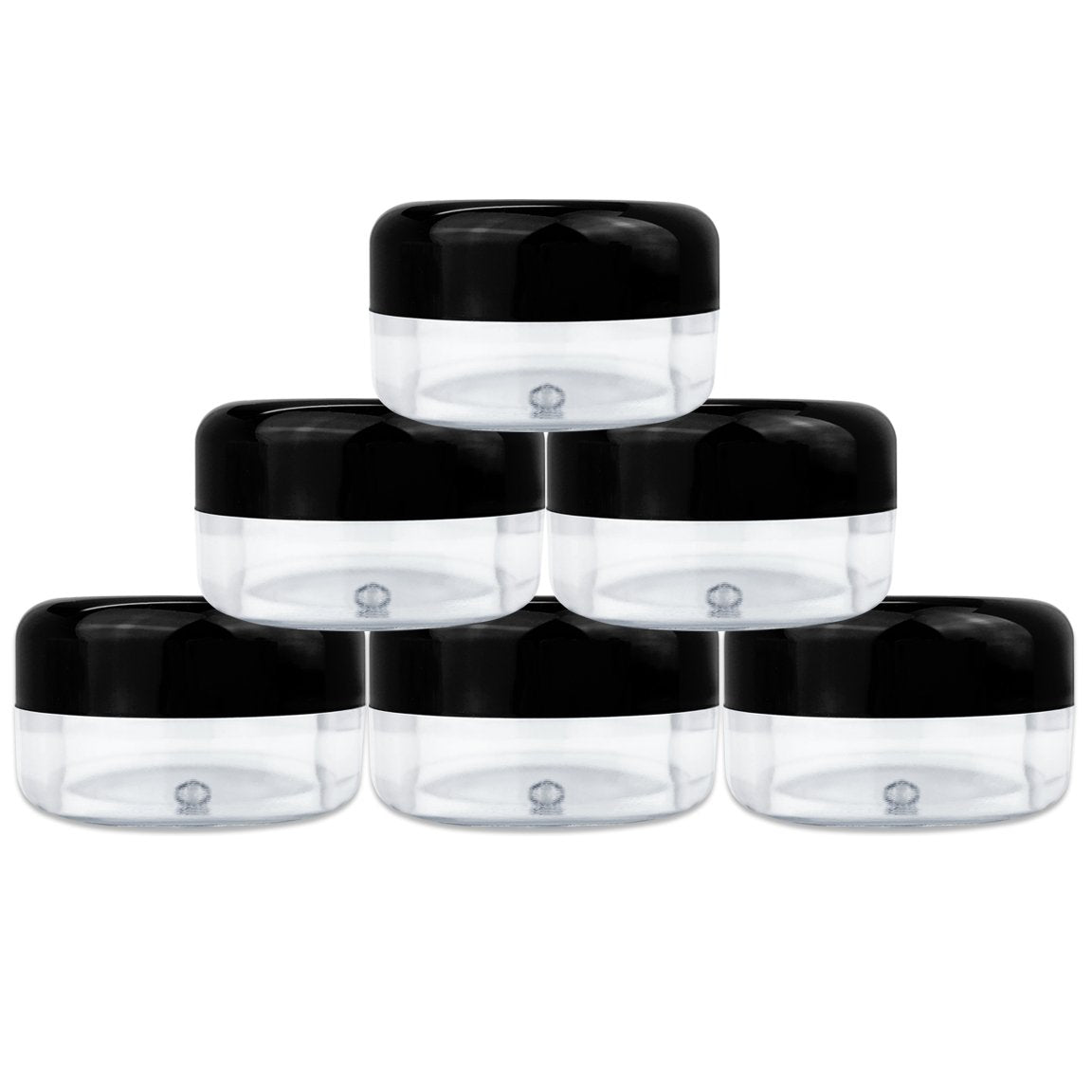 Beauticom (Quantity: 60 Pieces) 15G/15Ml (0.5Oz) Round Clear Jars With Black Lids For Powdered Eyeshadow, Mineralized Makeup, Co