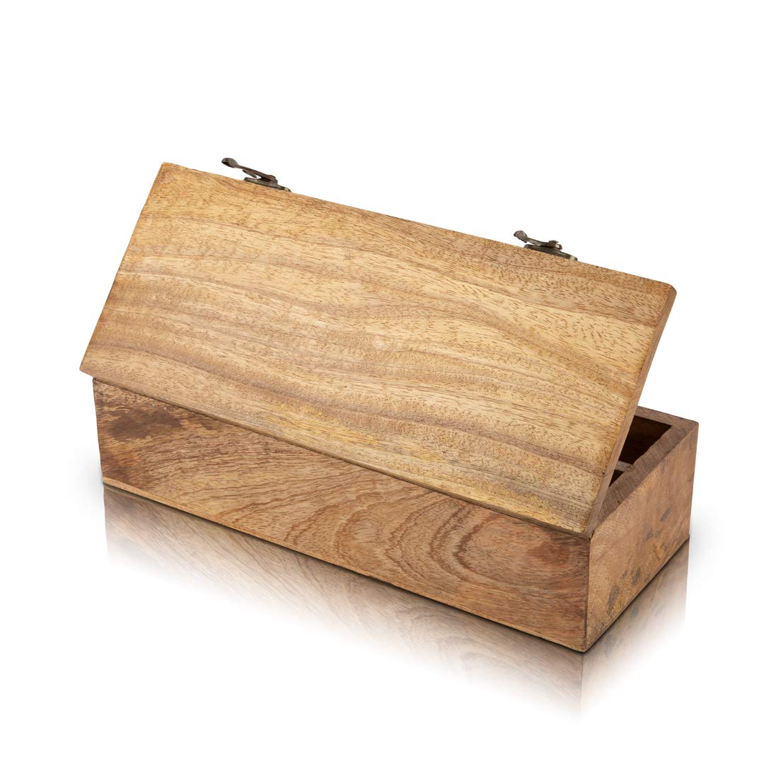 Wooden Tea Box Storage Chest Organizer Container Holder Rack With 6 Storage Compartments For Assorted Variety Of Loose Tea Spice