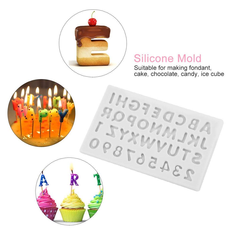 Letters Shape Making Molds Silicone Candy Cake Fondant Chocolate Molds Decorating Tool(Gray)