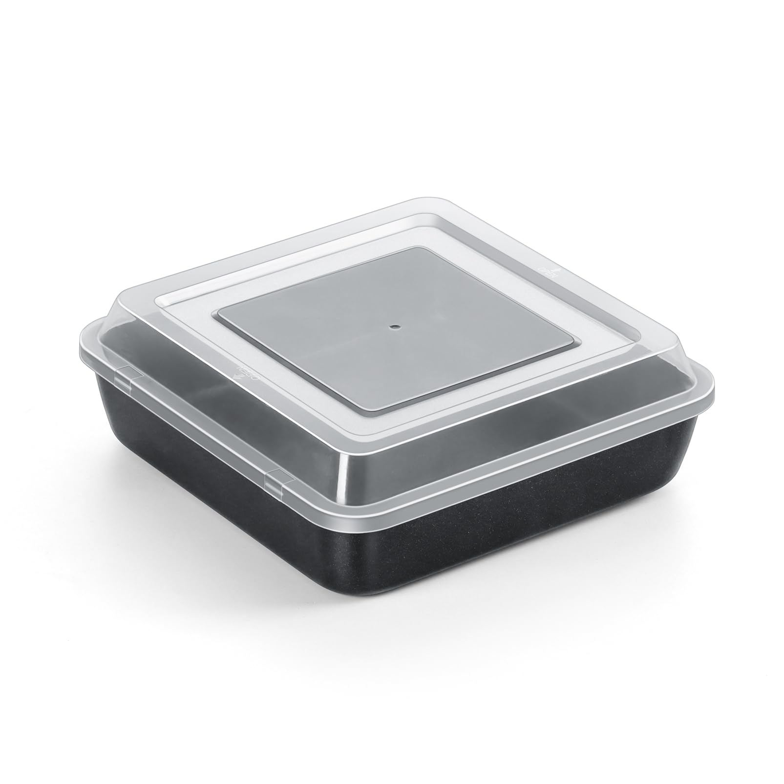 Teamfar 9 Inch Square Cake Pan With Lid, Non-Stick Square Baking Roasting Pan, With Stainless Steel Core For Cooking Cake Browni