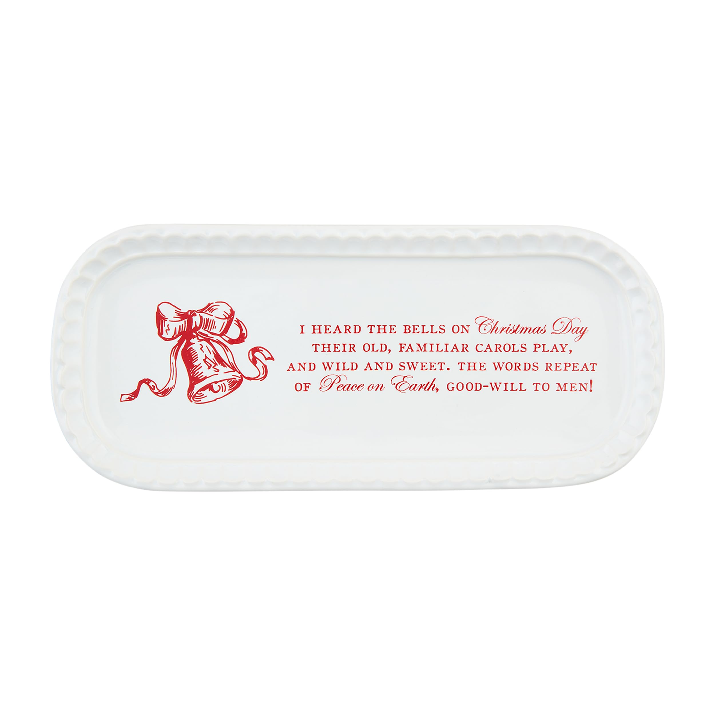 Mud Pie Toile Everything Plate, Bells, 4 x 9