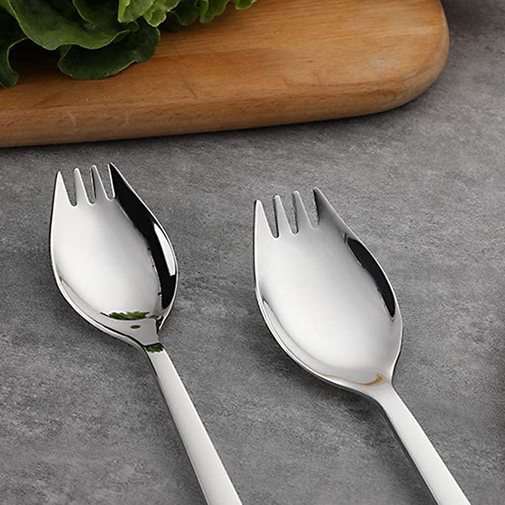 6 Pack Sporks Stainless Steel Forks And Spoons, Muulaii Metal Sporks Fork Spoon Combo For Ice Cream Spoon Salad Forks, Fruit App