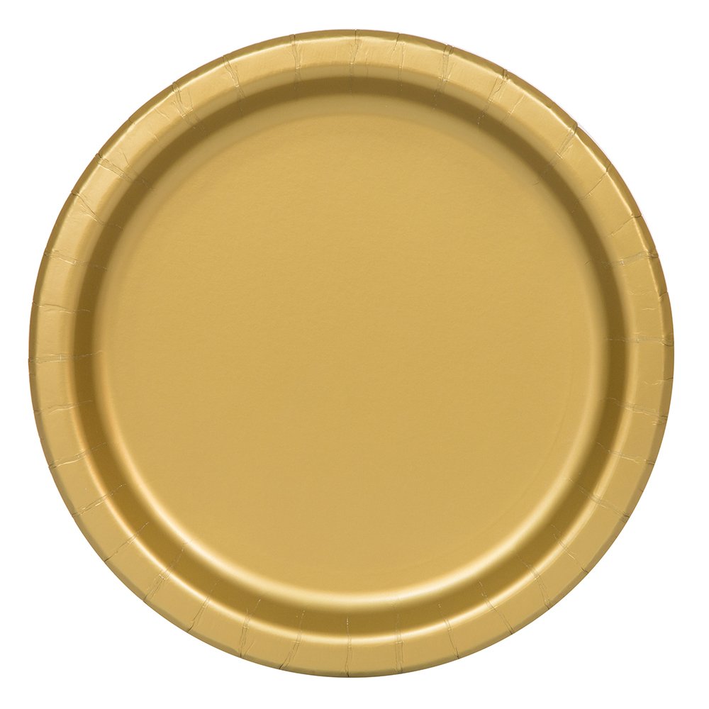 Gold Round Dinner Plates - 9'' (Pack Of 16) - Premium Paper - Perfect For Parties & Events