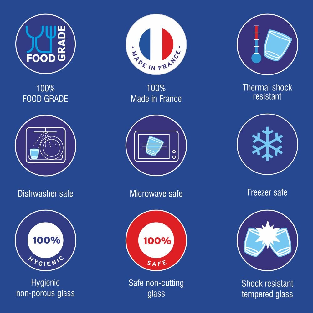 Duralex Set Of 6 Tumblers, Clear, 7.75-Oz.