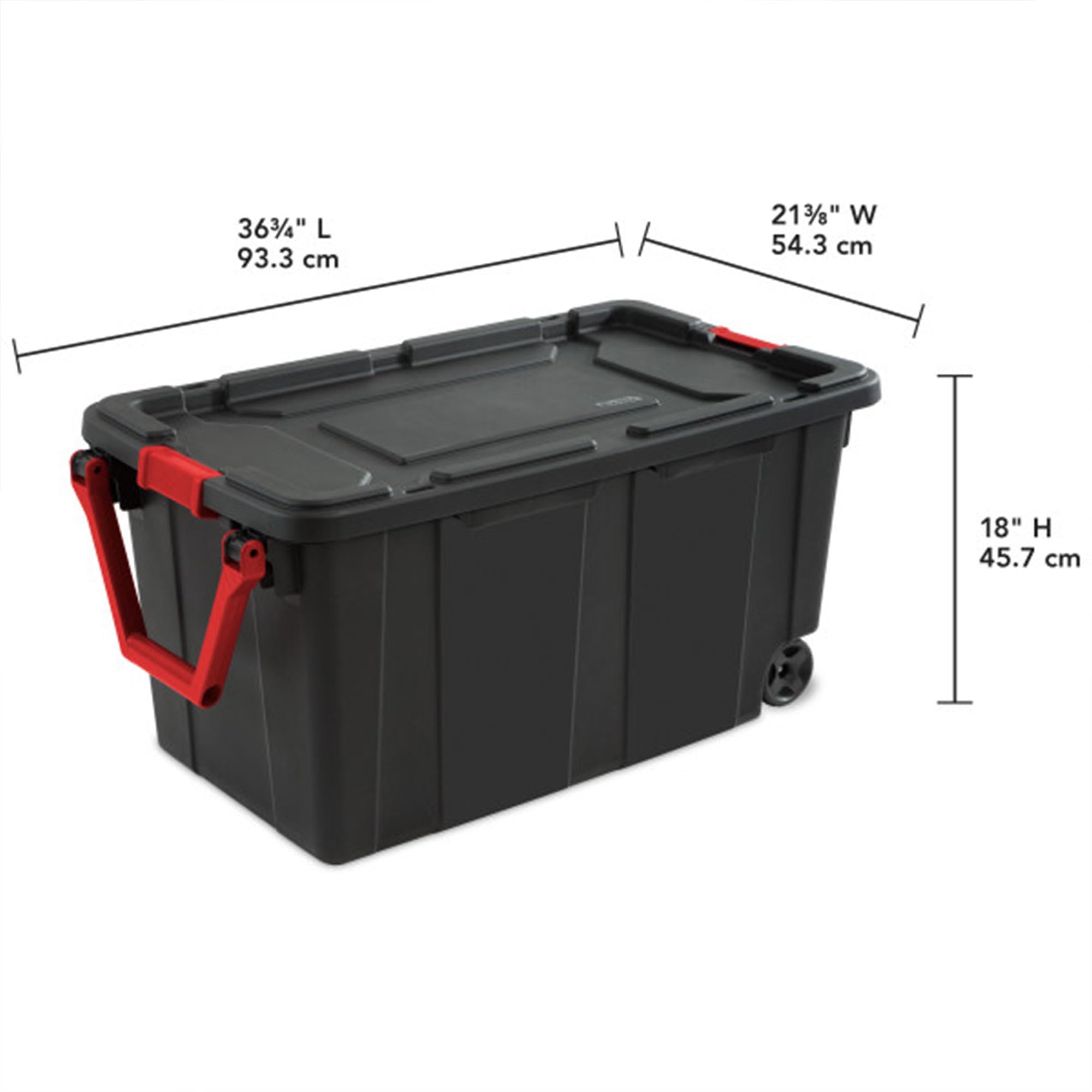 Sterilite 8-Pack Storage Bins, Plastic Organizer Containers W/ Lids & Wheels, 40 Gal