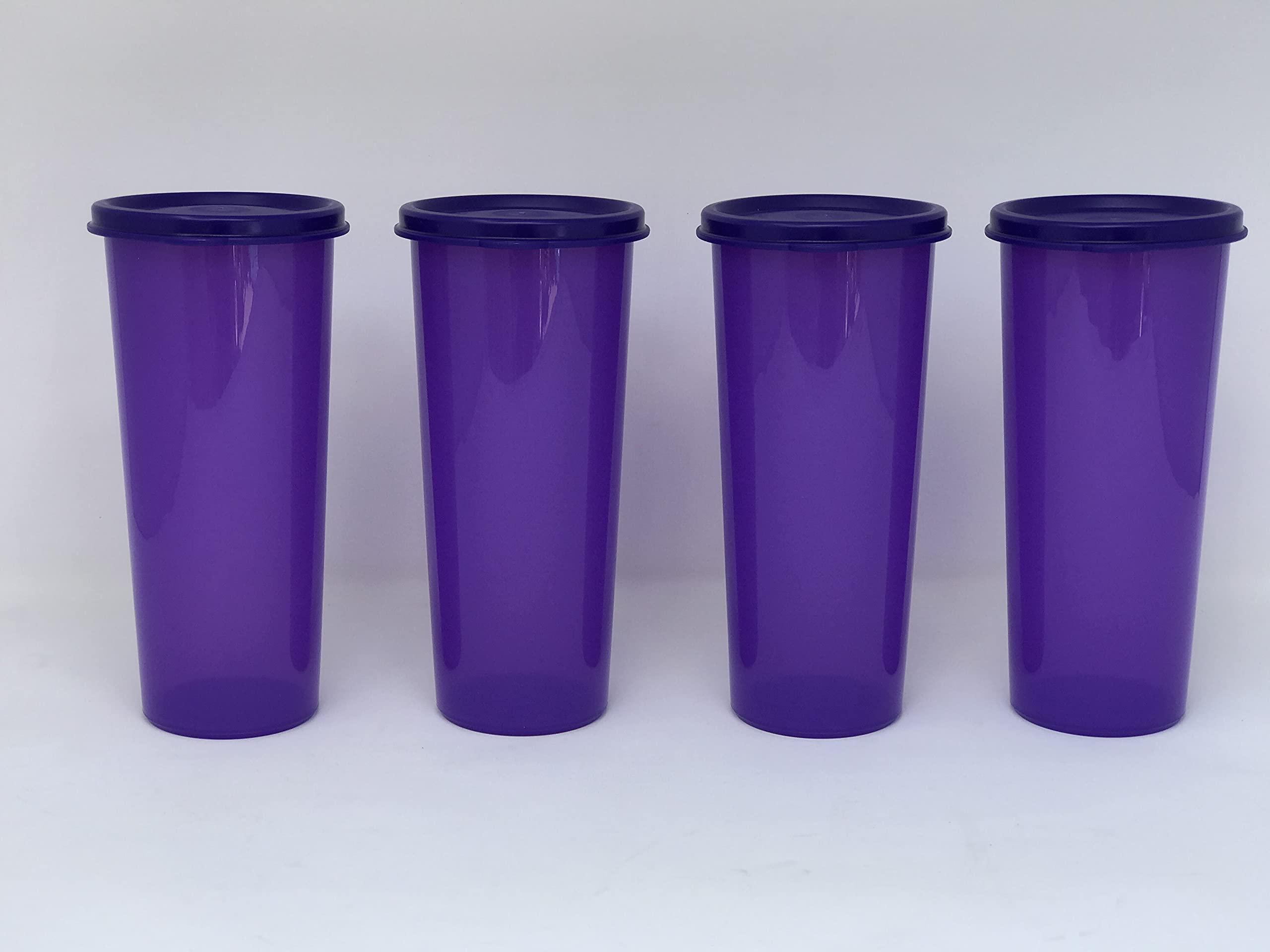 YMR Supplies Inc 16oz TUMBLERS PURPLE SET OF FOUR With LIDS SPARE - NEW