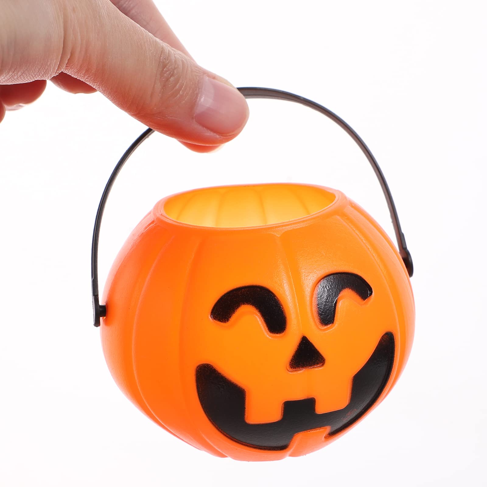 Heallily 20 Pcs Halloween Pumpkin Bucket Halloween Portable Pumpkin Bucket Halloween Pumpkin Candy Buckets For Nightclub Bar