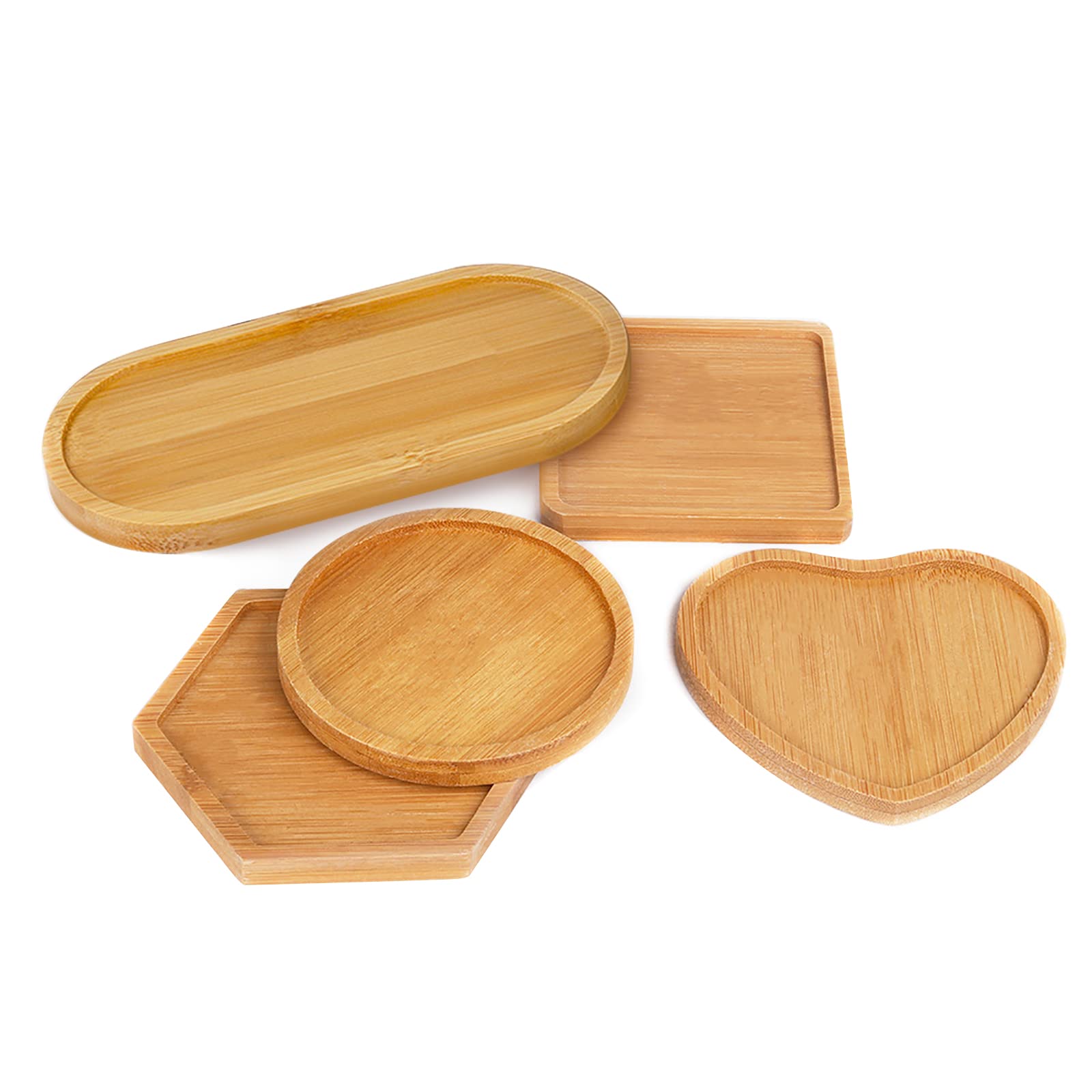 Diy Mosaic Bamboo Coasters, Blank Base Trays, Drinking Cup Coaster, Plant Coaster, Art Plate (6 Pack, Mosaic Tiles Not Included)