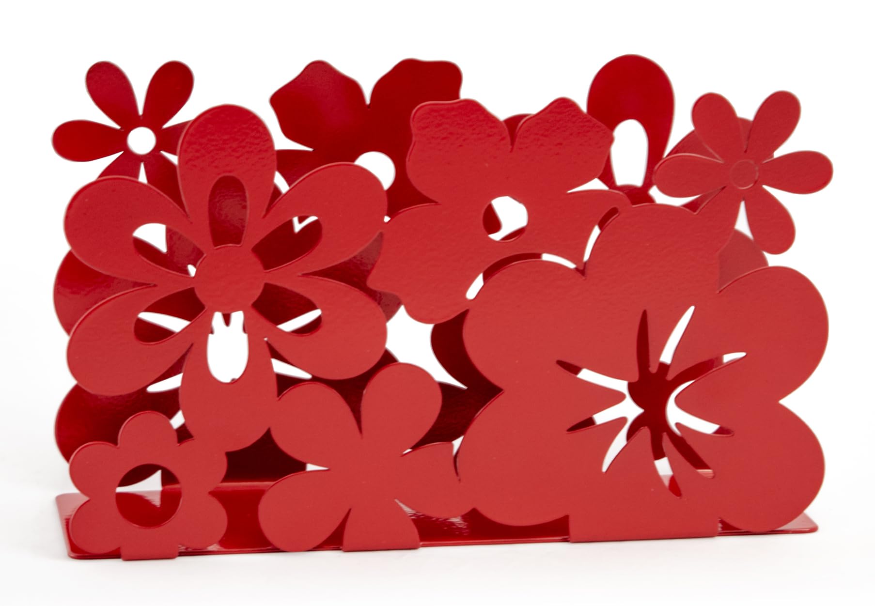 Mango Steam Tabletop Napkin/Tissue & Letter Holder For Home, Kitchen, Restaurants (Flower, Red)