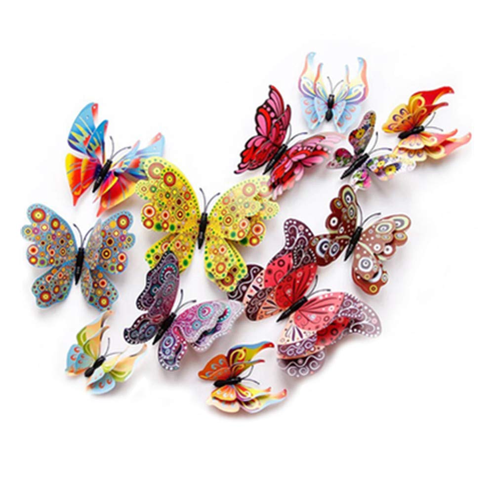 12Pcs Pvc 3D Butterfly Fridge Magnets Refrigerator Magnets Wall Stickers With Magnet For Wall Decor Art Decor Crafts Home Party