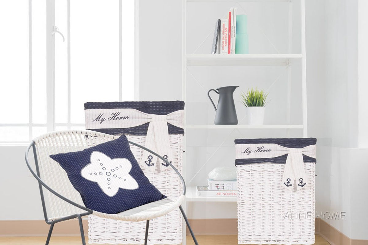 Anne Home - Set of 5 Rectangular Willow Storage Baskets in Several Sizes
