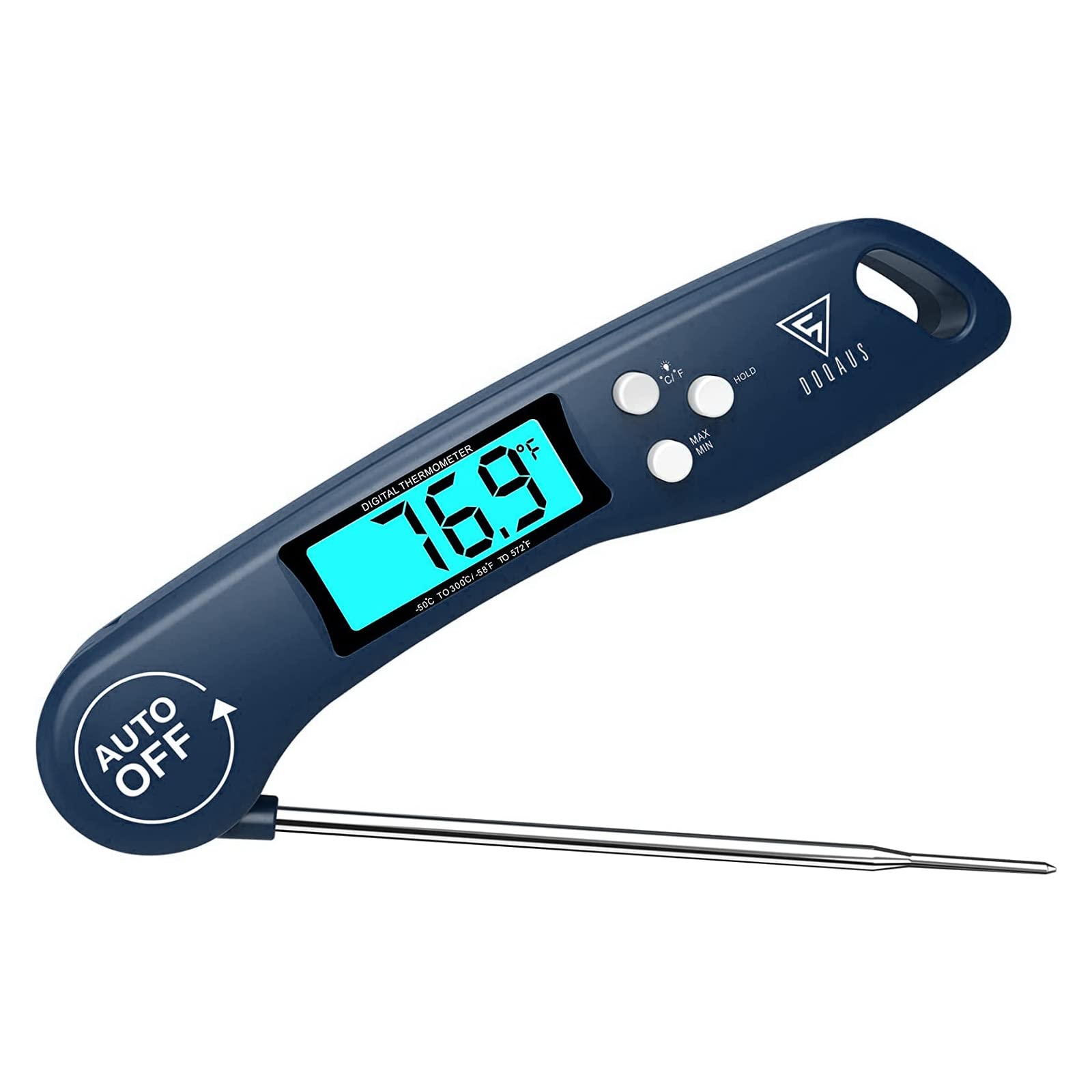 Doqaus Digital Meat Thermometer, Instant Read Food Thermometers For Cooking, Kitchen Probe With Backlit & Reversible Display, Wi