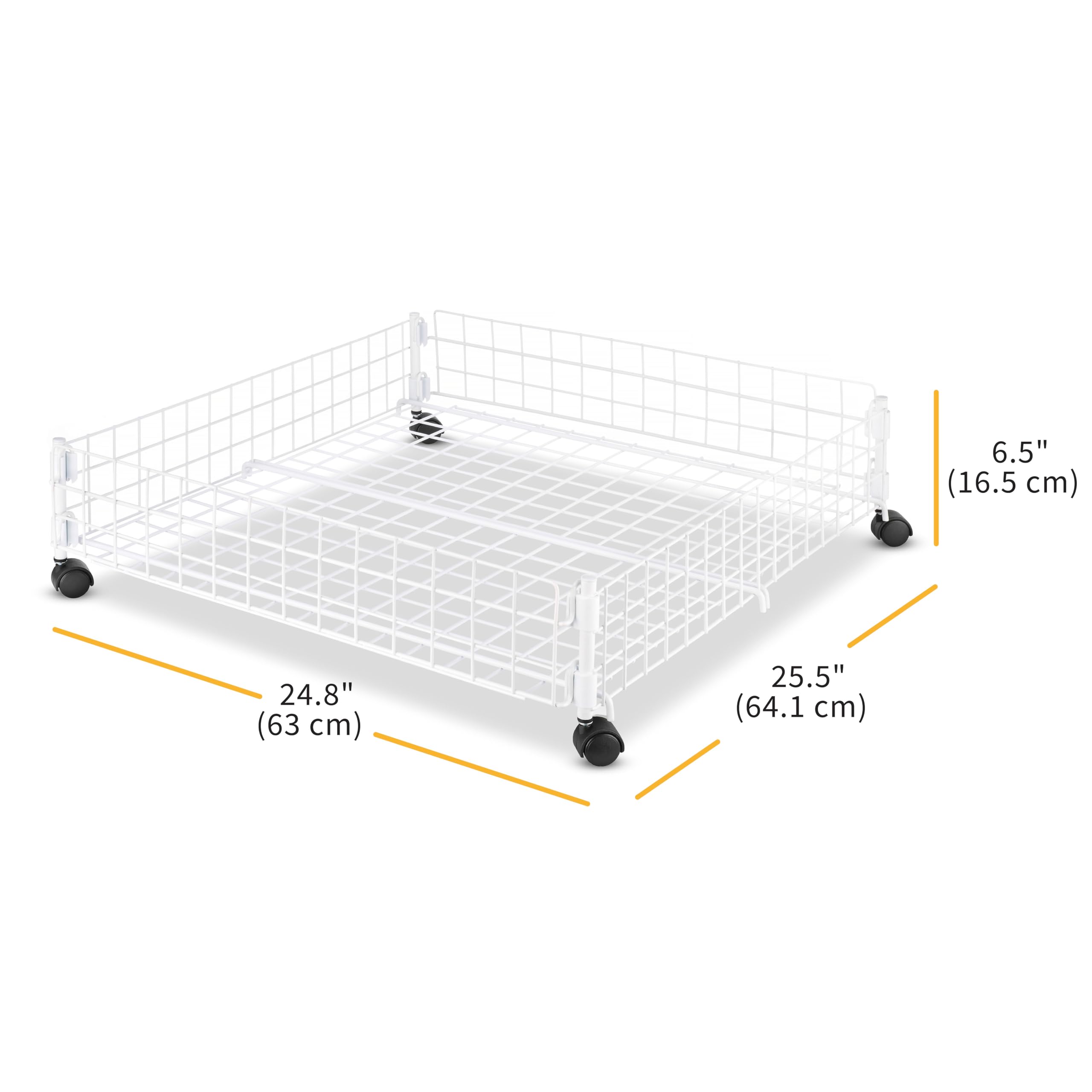 Whitmor Rolling White Wire Underbed Cart