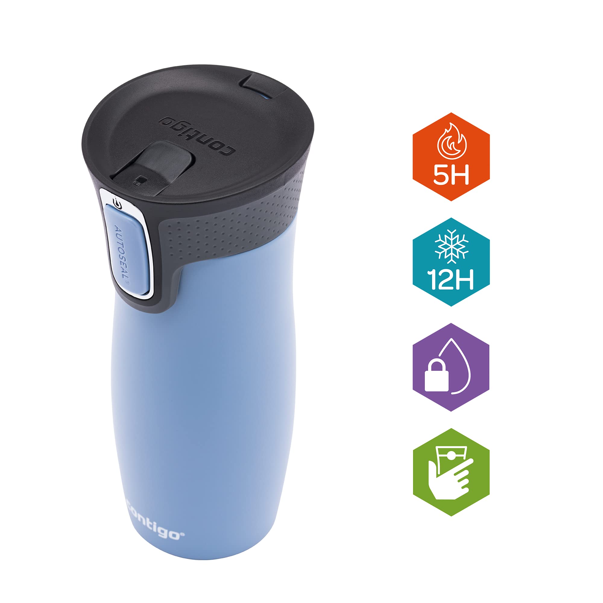 Contigo Unisex'S West Loop Autoseal Thermobecher, Edelstahl Isolierbecher, Kaffeebecher To Go, Bpa Frei, Auslaufsicherer Reisebe