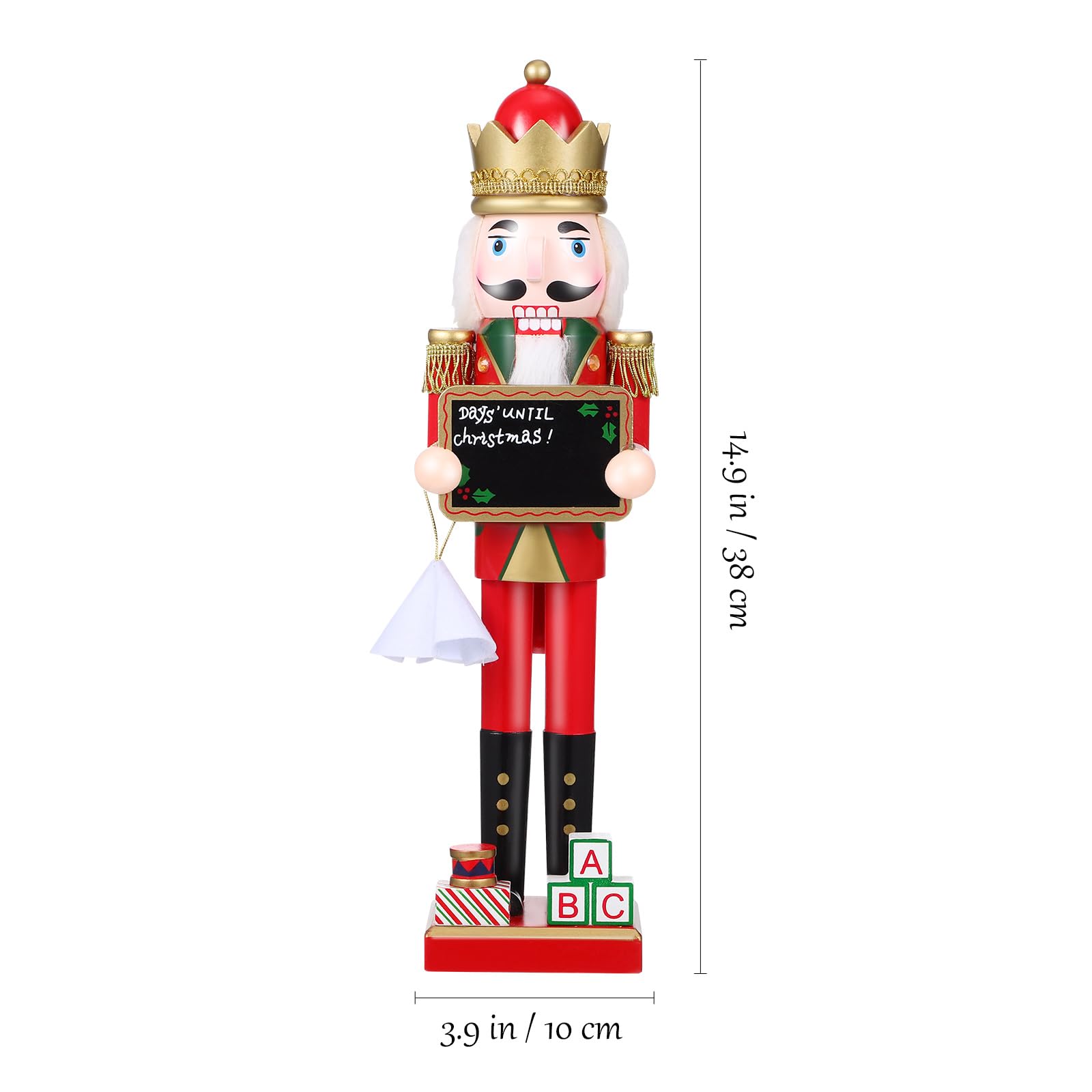 NOLITOY Christmas Decorations Christmas Soldier Nutcracker, Red Wooden Nutcracker with Chalkboard Traditional Figure for Xmas Th