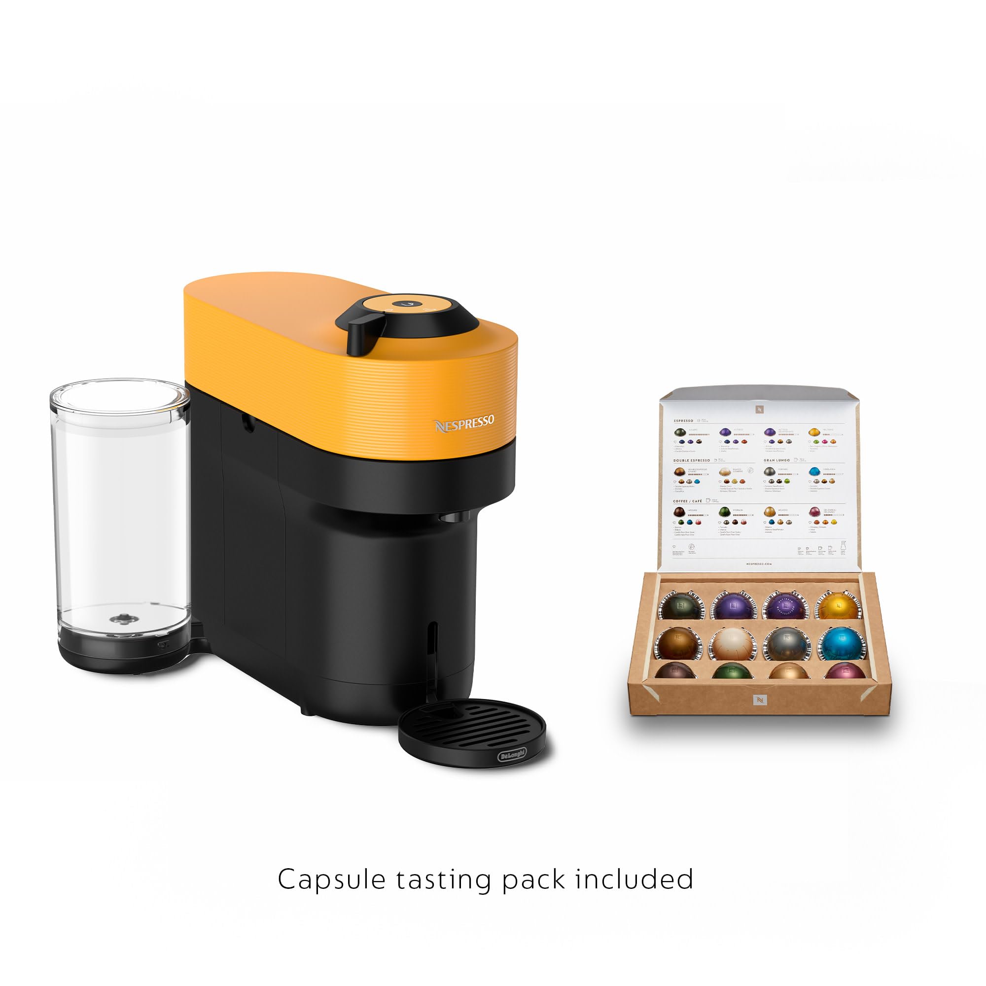Nespresso Vertuo Pop+ By De'Longhi With Aeroccino, 1500 Watts, Mango Yellow
