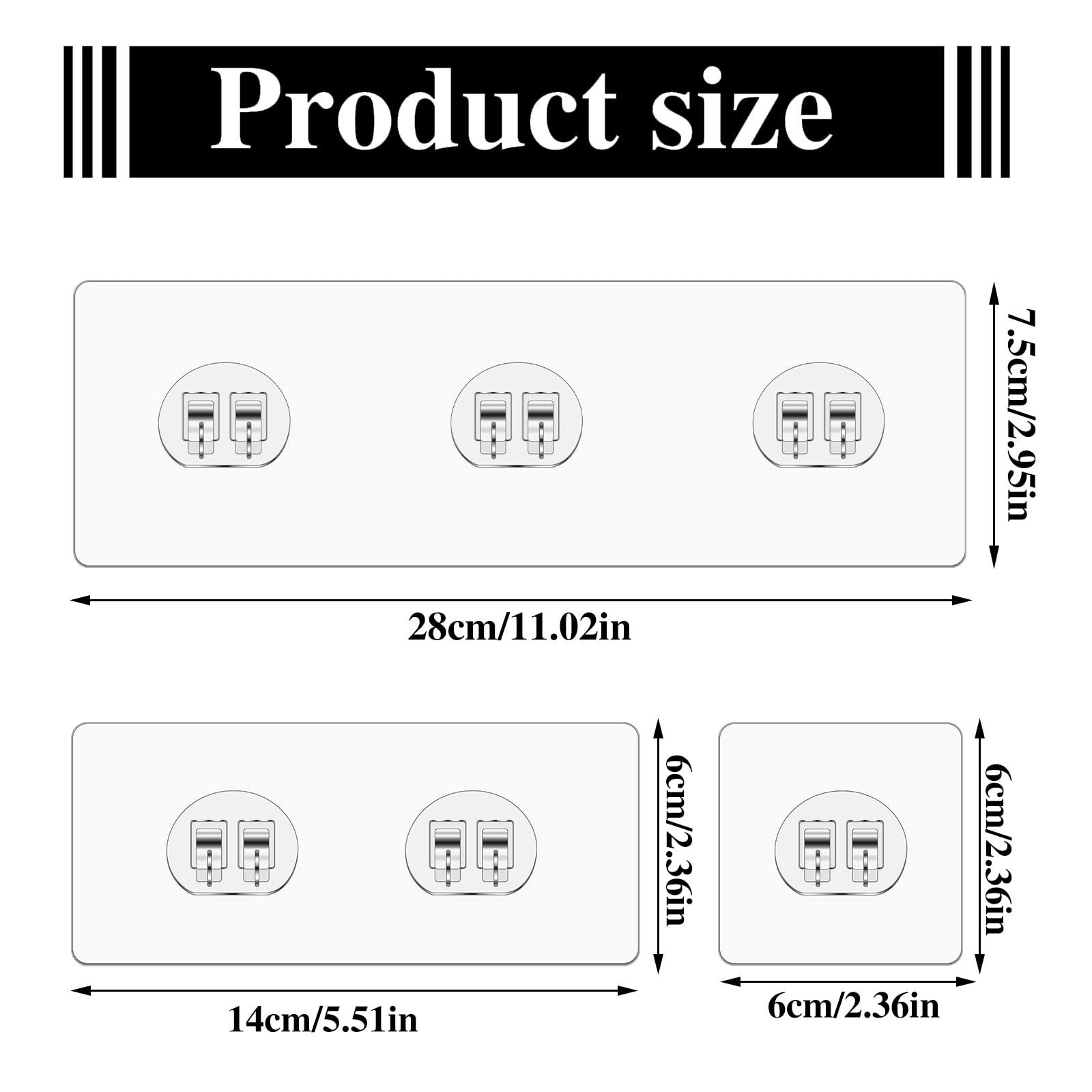 8 Pack Shower Caddy Adhesive Replacement, Adhesive Shower Hooks Strong Adhesive Wall Hooks Waterproof Adhesive Hooks For Shower