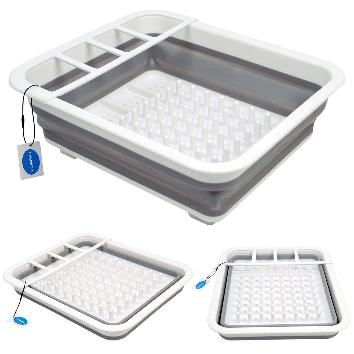 Casaphoria Collapsible Small Dryer Rack Over The Sink For Counter Plate Rack,Plastic Portable Dinnerware Organizer-Space Saving