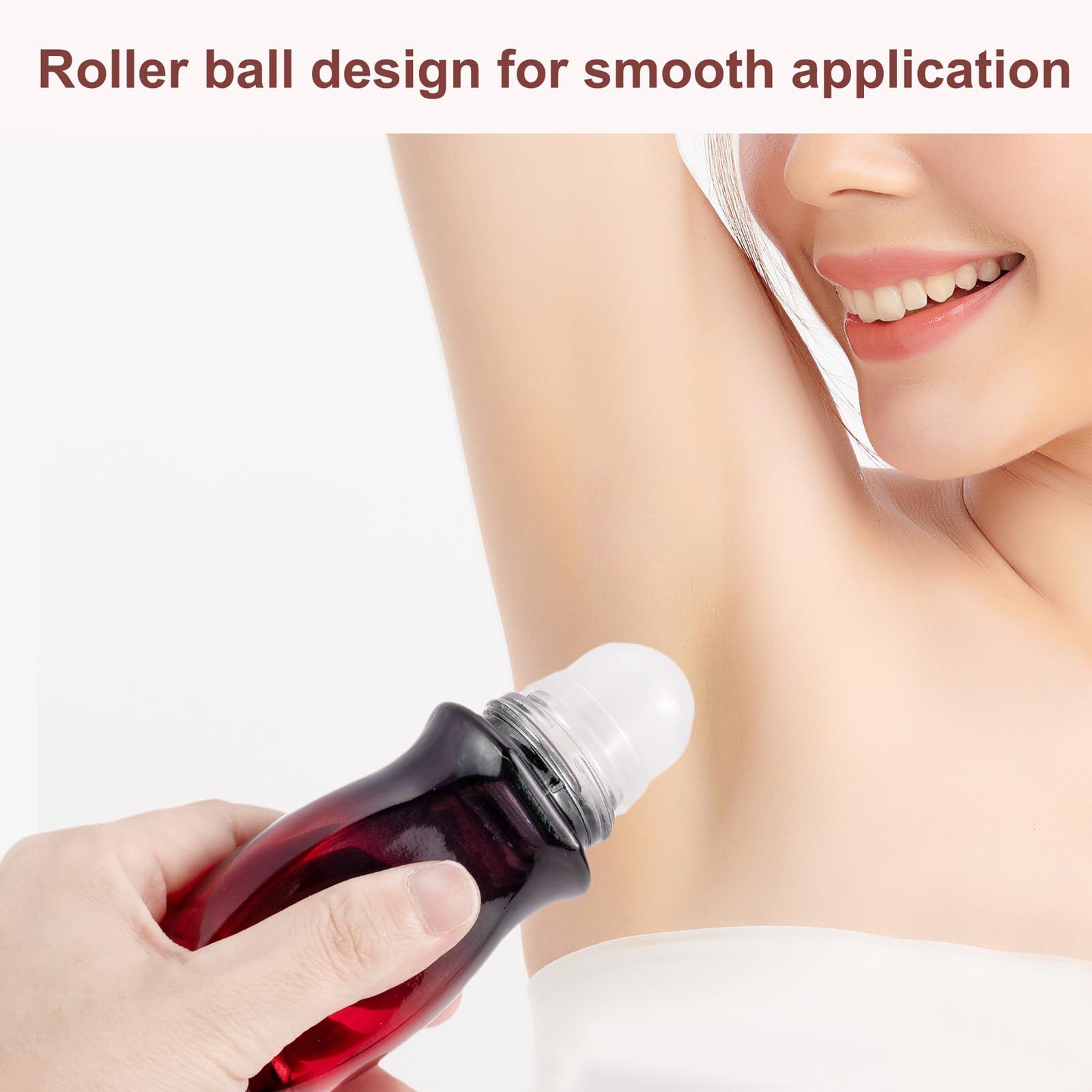 Kesell 2Pcs Glass Roller Bottles 50 Ml Gradient Red Roll On Bottle With Plastic Roller Ball And Opener Empty Roller Ball Deodora