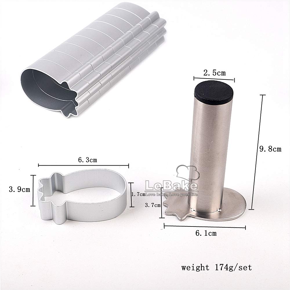 Lobake Pineapple Shape Aluminium Press Cookie Cutter With Handle Stamp Metal Biscuit Mold Fondant Presser For Baking Set