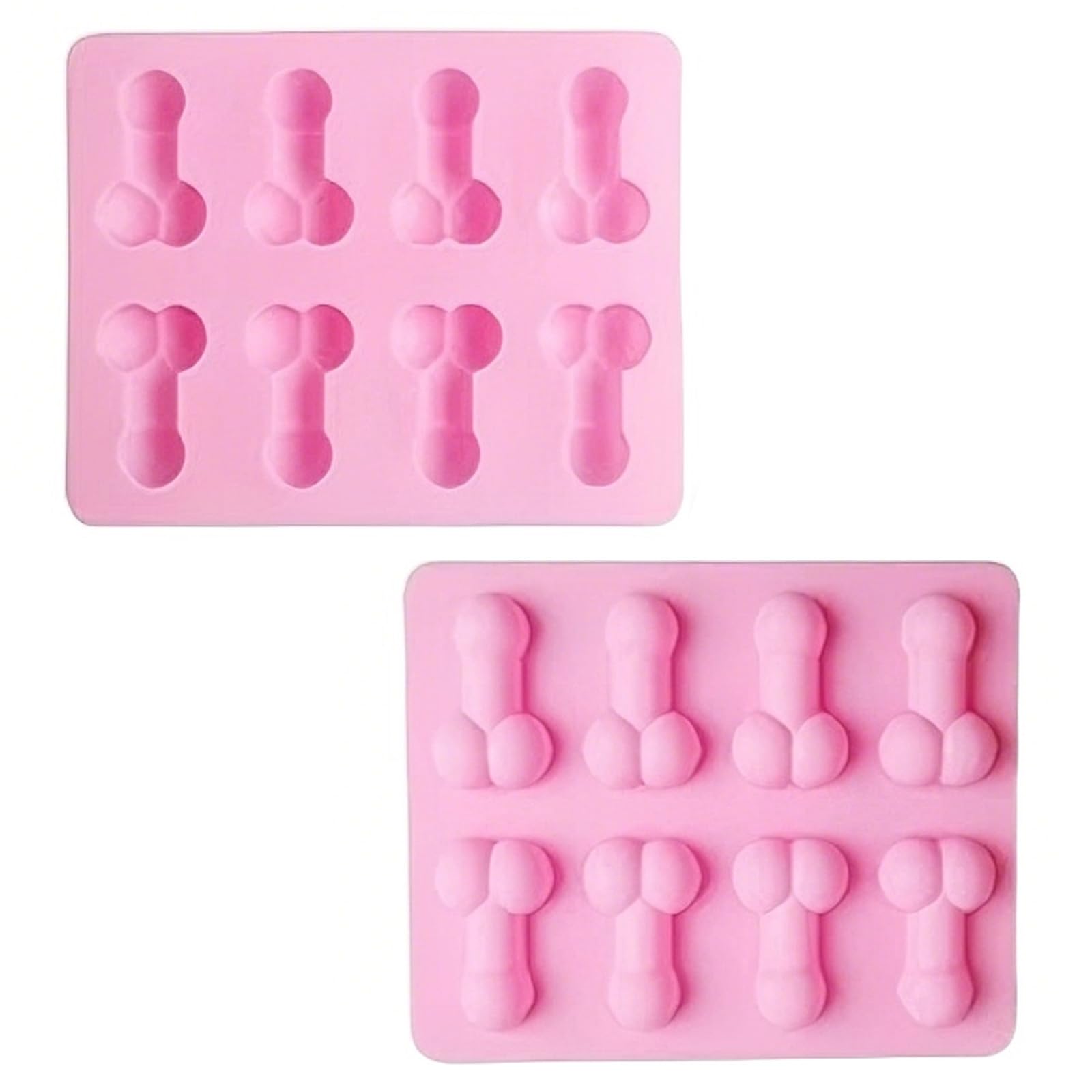 2 Pcs Funny Shape Chocolate Molds, Pink Silicone Molds Cake Baking Pan for DIY Mousse Chocolate Soap Cake, Novelty Ice Cube Tray