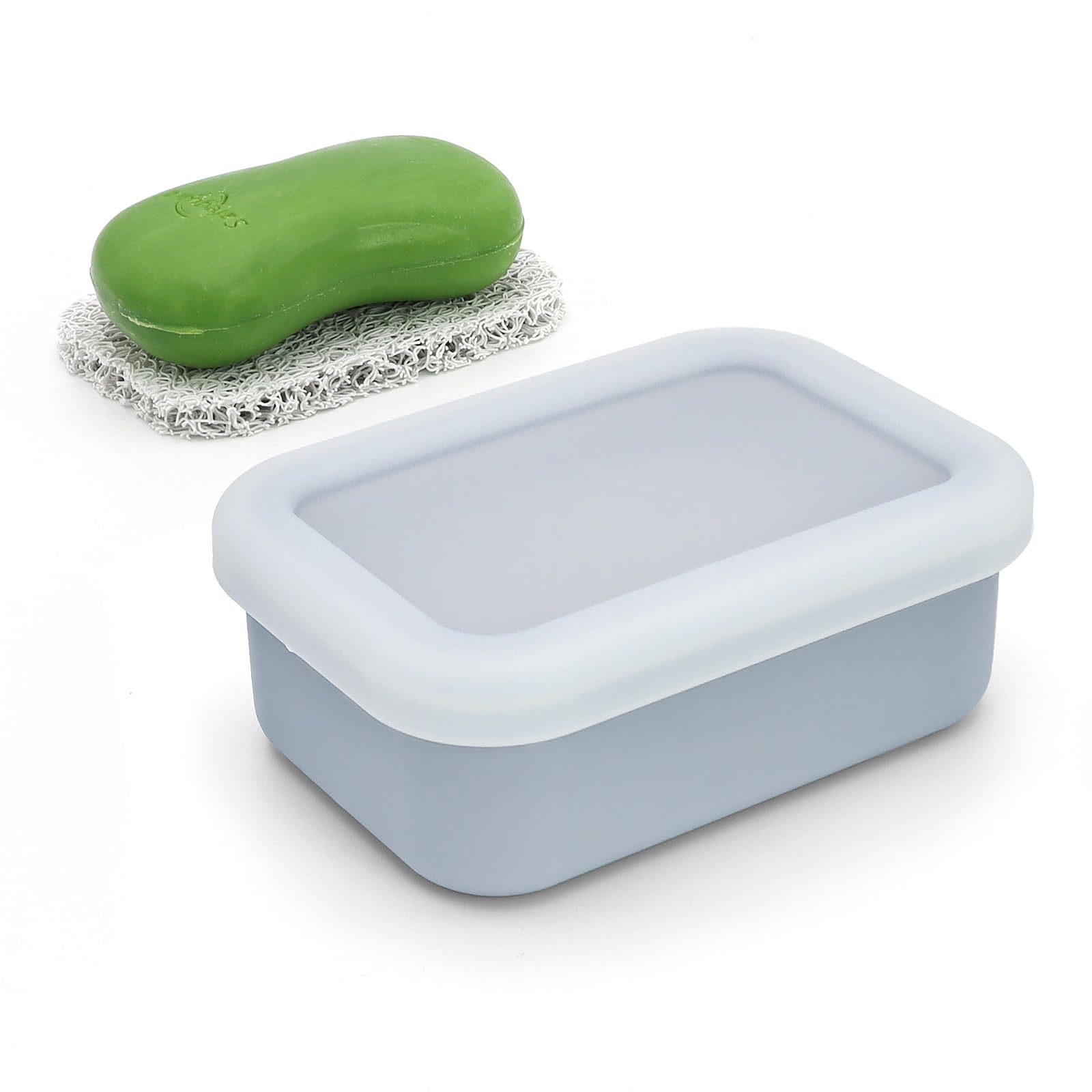 Ozner Enhanced Leak Proof Travel Soap Container, Silicone Travel Soap Case With Drainage Pad, Compact Travel Soap Dish, Shatterp