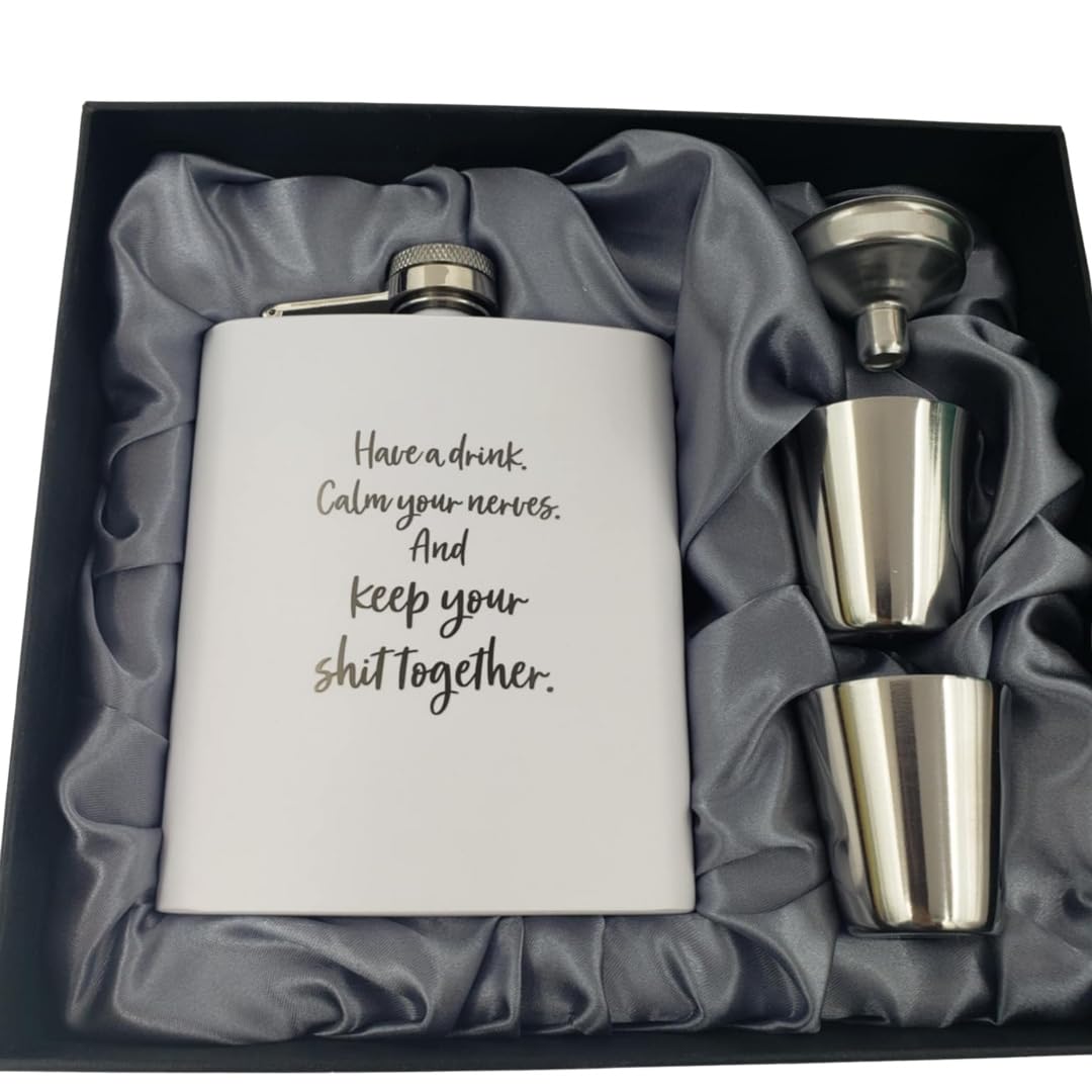 Bride Gifts for Wedding day, Mother of the Bride Gifts from Daughter, Keep Together Flask (White)