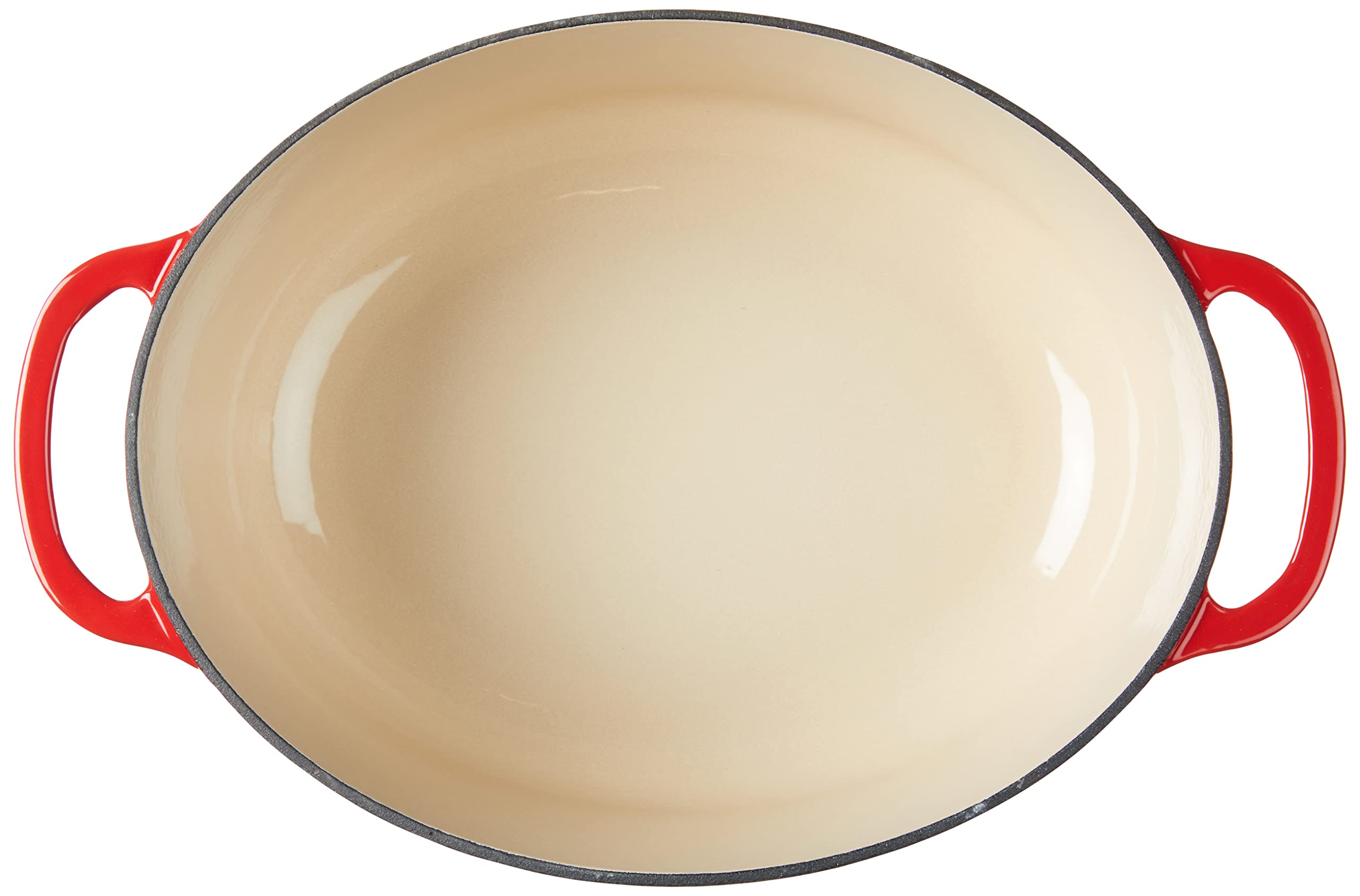 Lodge 7 Quart Enameled Cast Iron Dutch Oven with Lid - Dual Handles - Oven Safe up to 500 F or on Stovetop - Use to Marinate  Cook  Bake  Refrigerate and Serve - Red