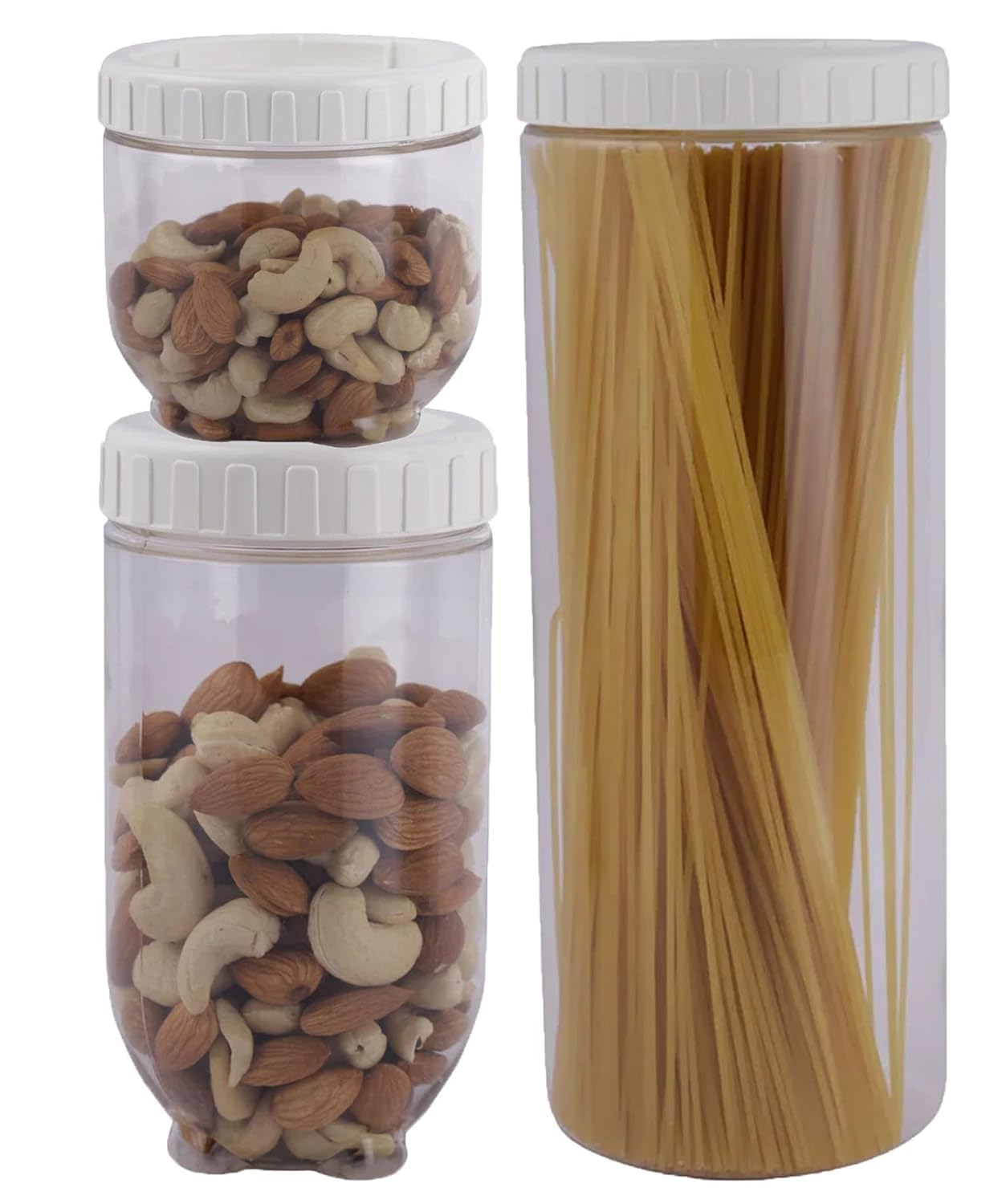 Naidev Glass Food Storage Jars With Lids Set, Perfect For Pasta, Cookies, Nuts, Coffee, Cereal, Flour, And More, Organize Your K