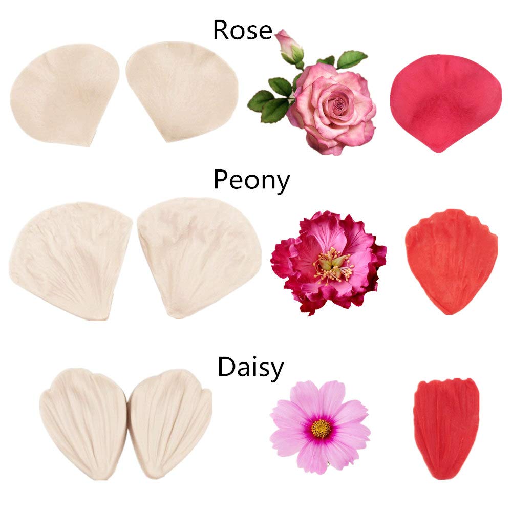12Set Gumpaste Flower Silicone Veining Mold-Fondant Flower Veining Mold,Gum Paste Flower Tools,Sugar Paste Flower Cake Decoratin