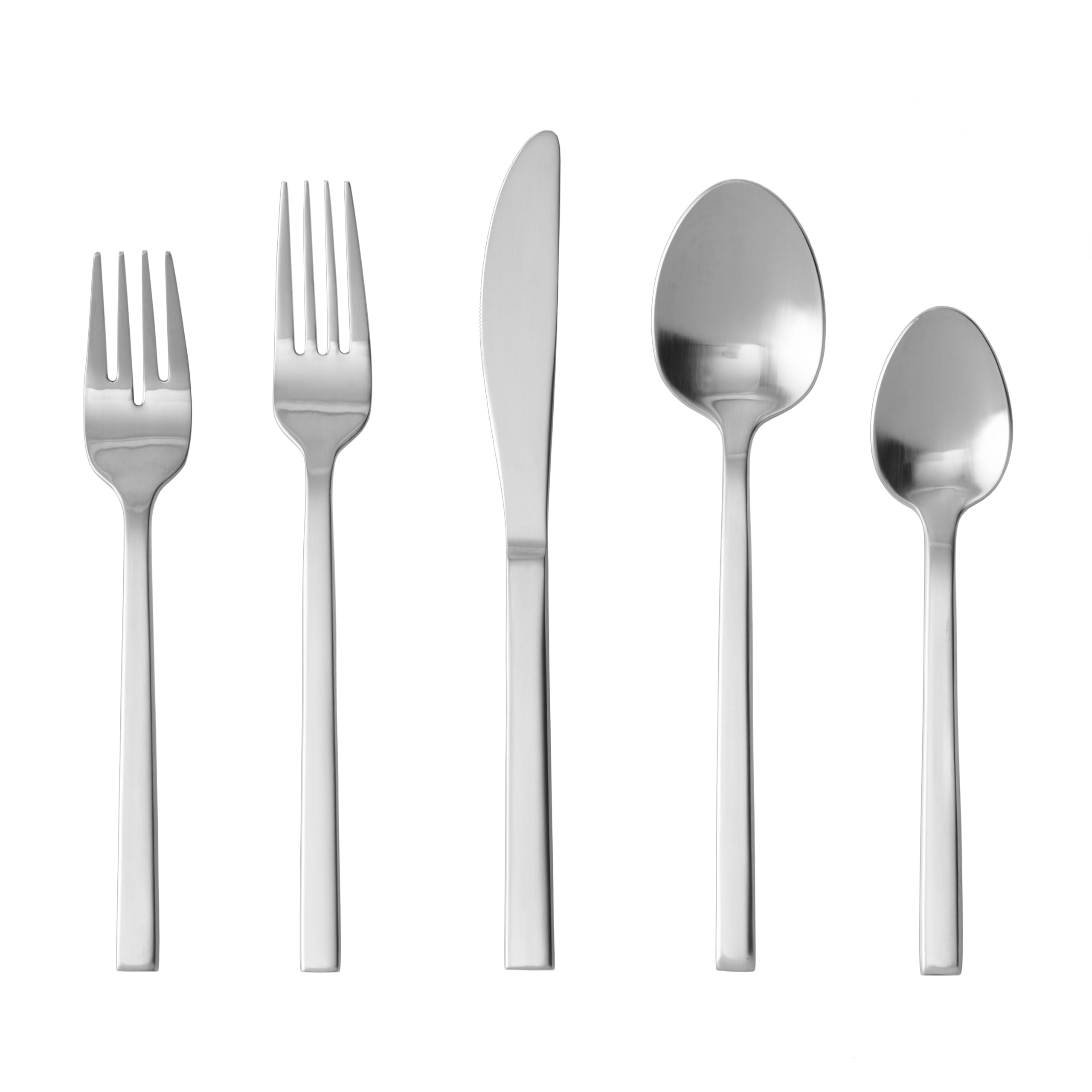 Fortessa Arezzo 18/10 Stainless Steel Flatware, 20 Piece Place Setting, Service For 4, Polished Stainless - 5Pps-165-20Pc
