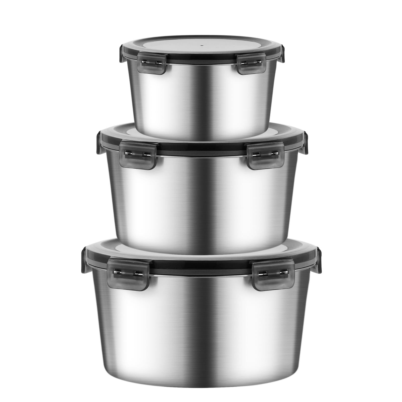 MAXCOOK 316L Stainless Steel Food Storage Containers with Lids(3 Pcs)