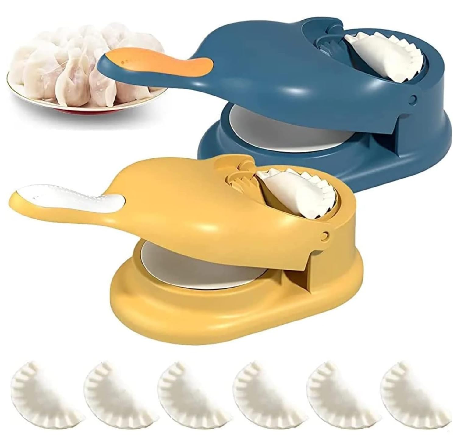 Romino 2In1 Momos Maker Machine, Skin Press Gujiya Mould Dumpling Maker, Momo Maker Mould Kitchen Dumpling Tool For Ghughra Kajj