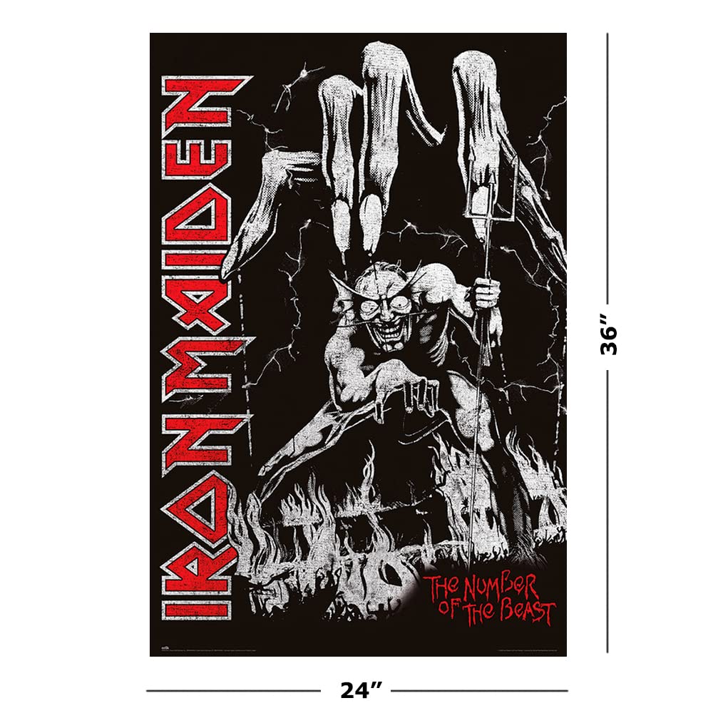 Iron Maiden - Music Poster (Number Of The Beast - Album Cover) (Size: 24'' X 36'')