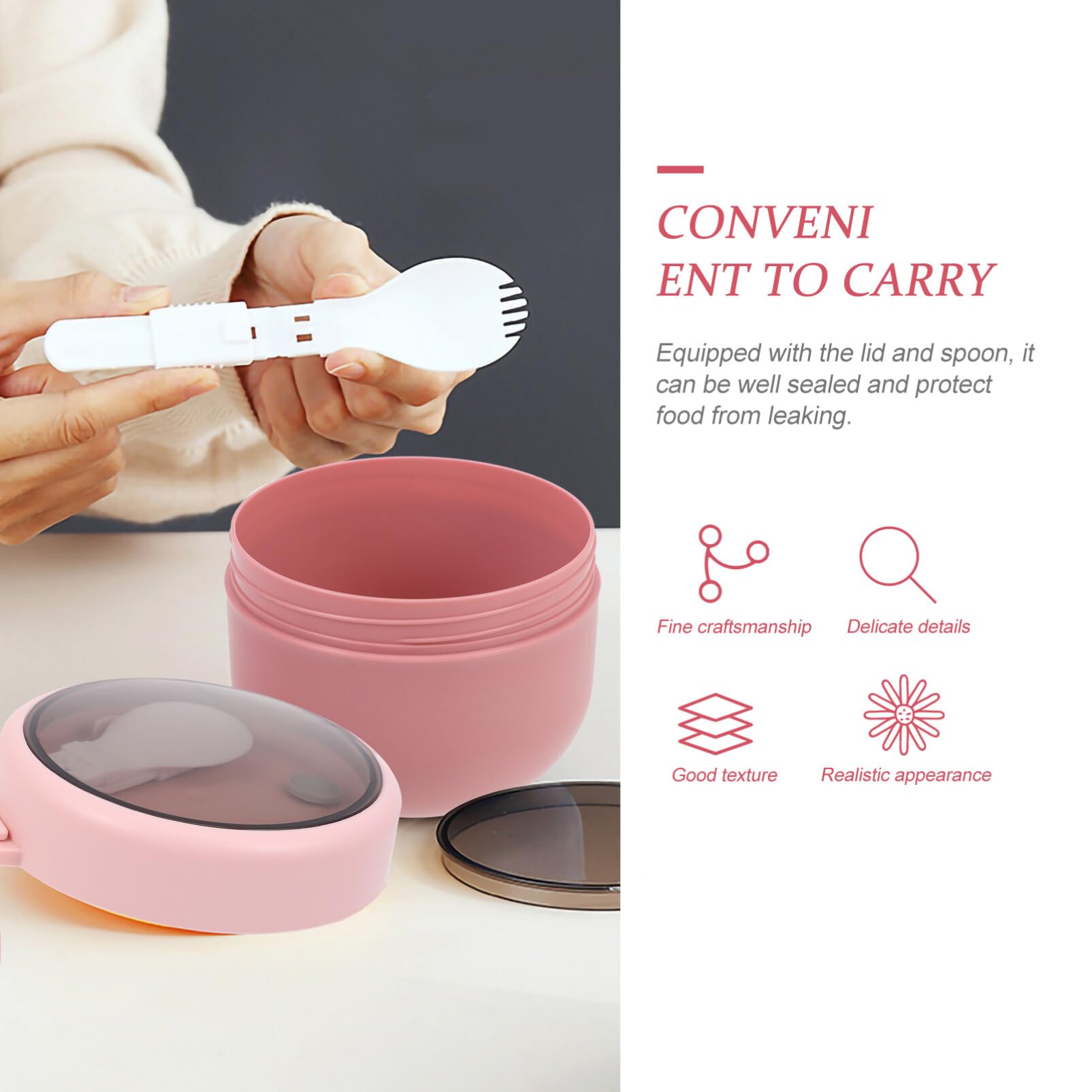 Hemoton 2Pcs Sealed Soup Cup Breakfast Cup Travel Insulated Food Jar Bento Box For Soup Lunch Container Flask Sealed Mug With Li
