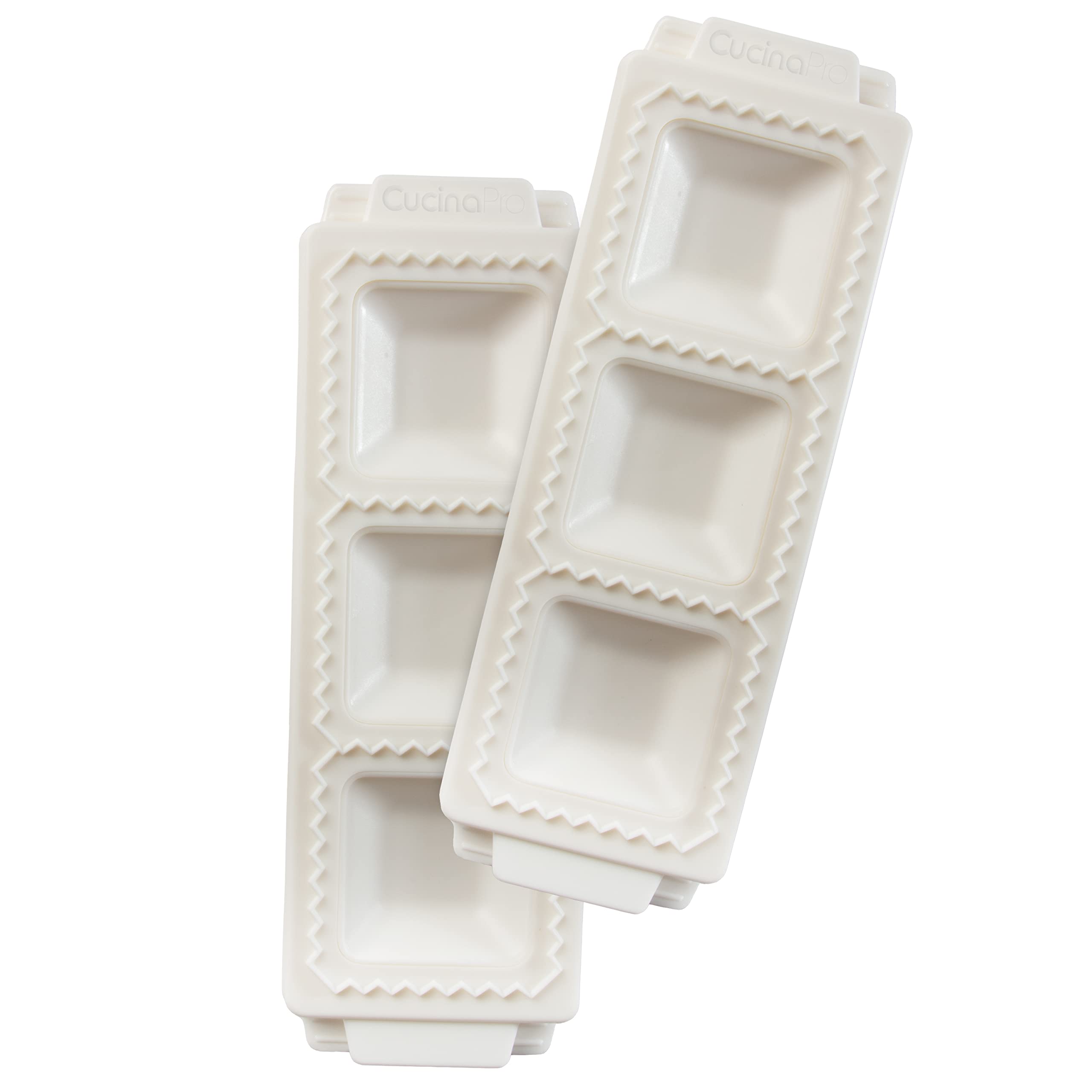 CucinaPro Jumbo Squares Ravioli Molds - 2-Pack 2" Pasta Maker, Easy to Use & Clean, Ideal for Italian Dinner Parties