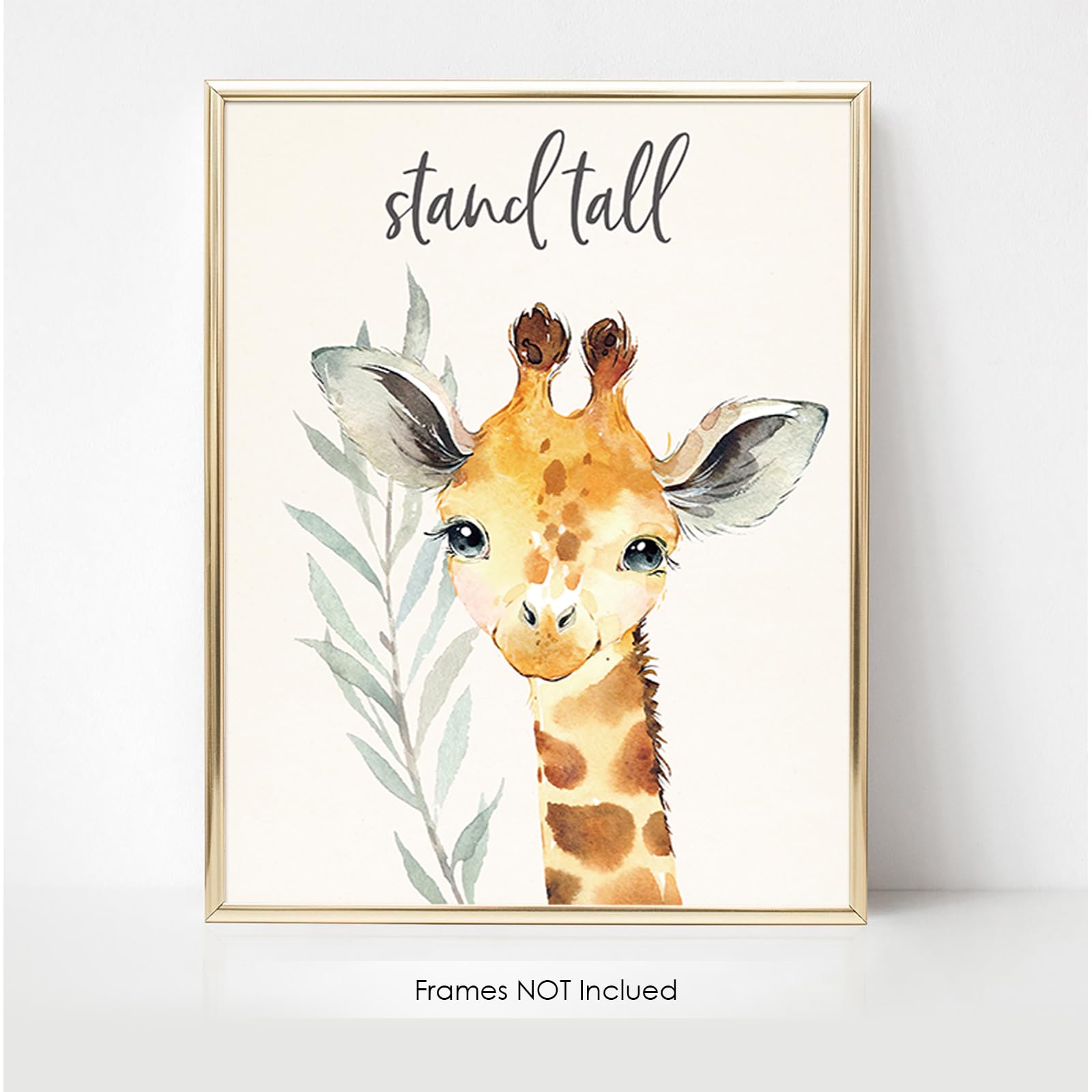 6 Pcs Cartoon Animals Wall Art Nursery Decor Cute Elephant Giraffe Leopard Zebra Tiger Inspirational Wall Decor Unframed Posters