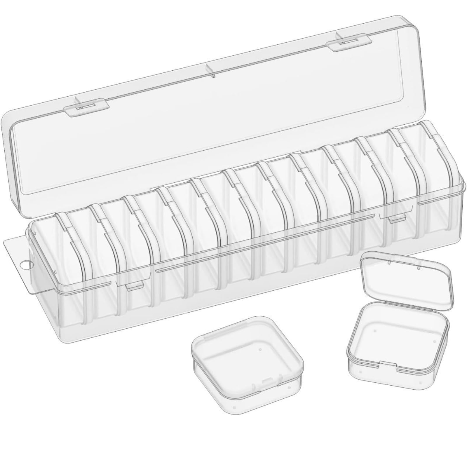 Dhruti Enterprise 12Pc Rectangle Storage Box Set With Lids | Multipurpose Plastic Organizer Containers For Kitchen, Fridge, Pant