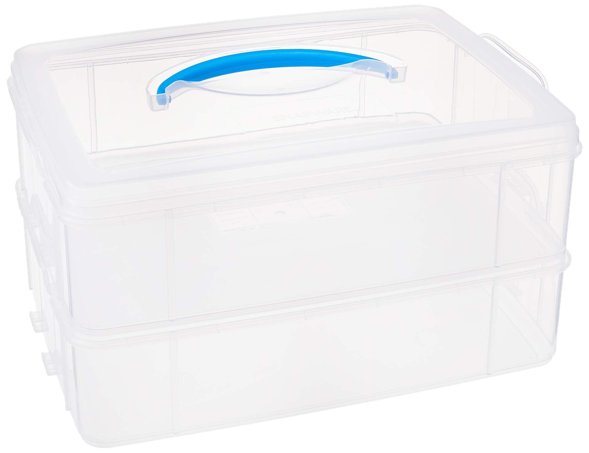 Snapware Snap 'N Stack Portable Storage Bin For Tools And Craft, 14.1 X 10.5-Inch Clear Bpa-Free Container, Tool Box With Stacka