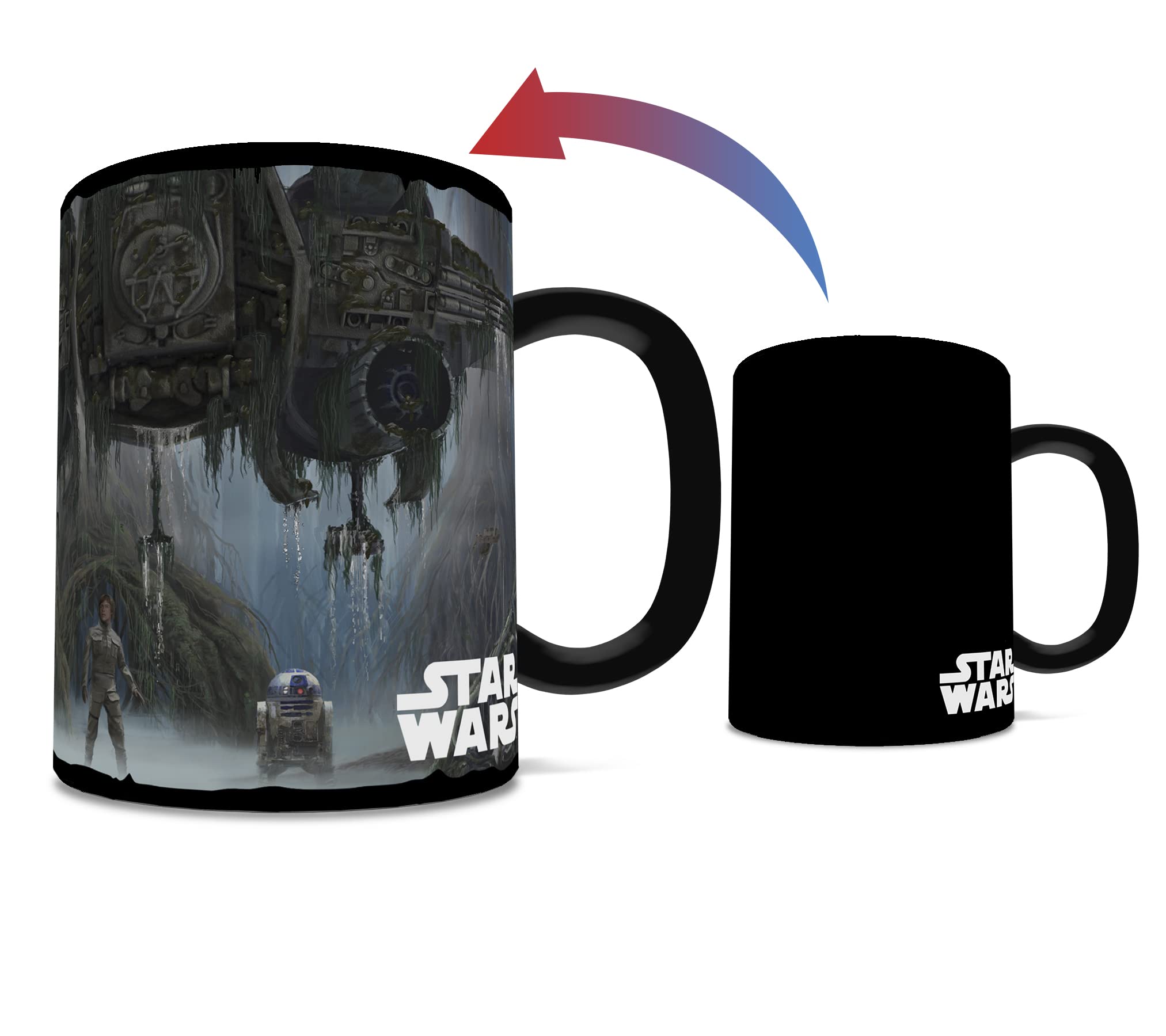Morphing Mugs Star Wars - Luke Skywalker -Yoda - R2-D2 - Do. Or Do Not. There Is No Try - Thomas Kinkade Studios - One 16 Oz Hea