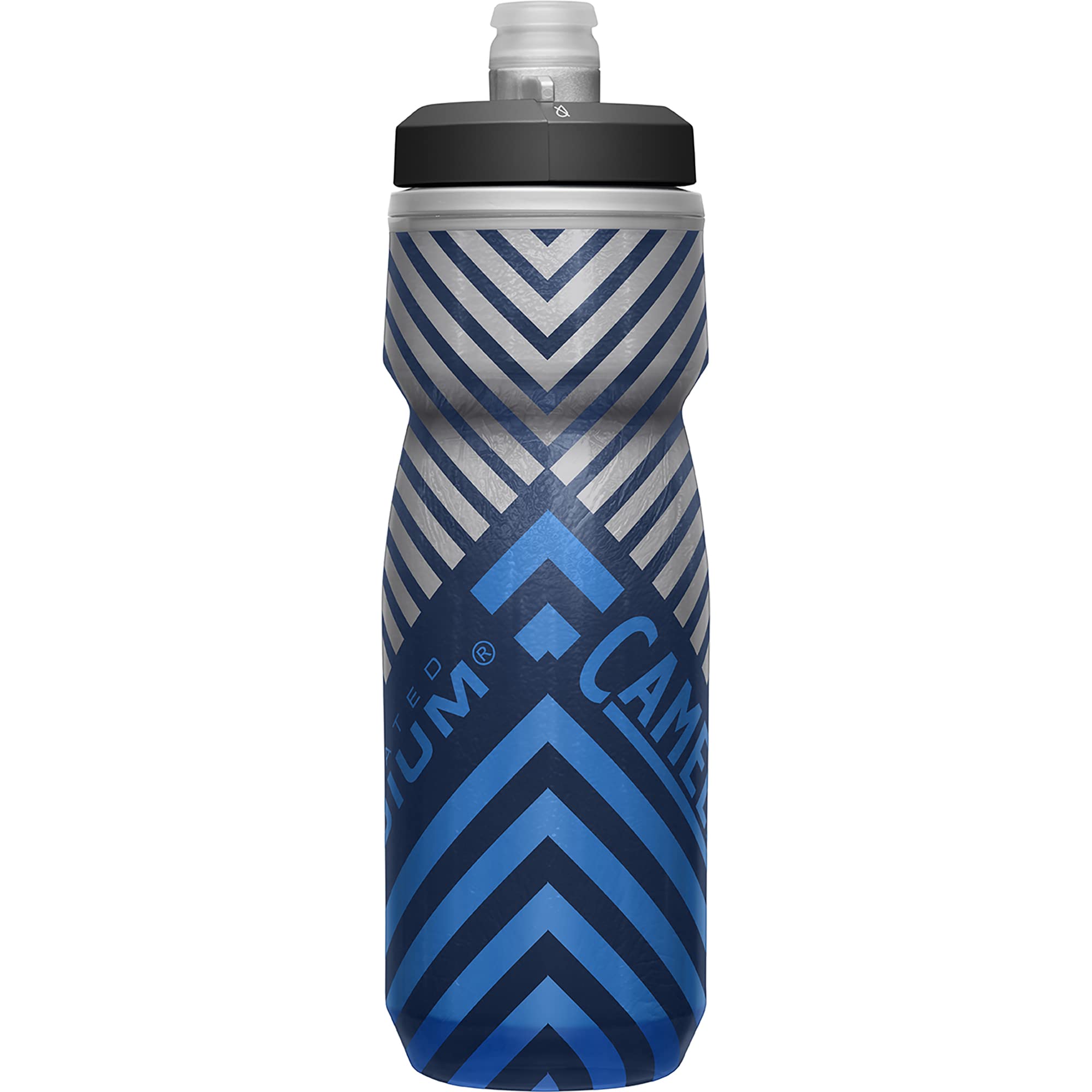 Camelbak Podium Chill Insulated Bike Water Bottle - Easy Squeeze Bottle - Fits Most Bike Cages - 21Oz, Navy Stripe